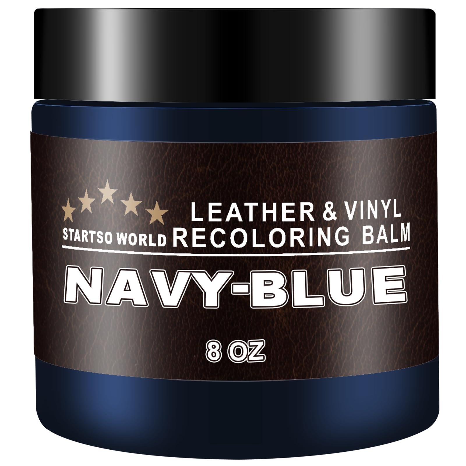 STARTSO WORLD Leather Recoloring Balm Repair Cream Kit - 8OZ for Navy Blue Couches & Furniture Restoration