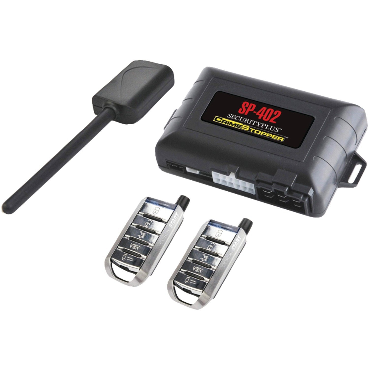 Crimestopper SP402 Car Alarm with Remote Start, Keyless Entry and Engine Disable,Black