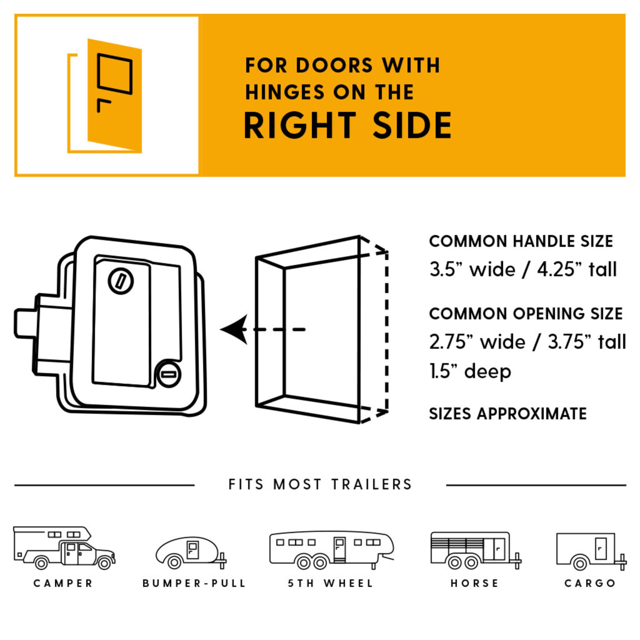 RVLock Keyless Entry RV Door Lock - Compact Black Camper Latch with Remote, Durable Replacement for Trailers, Patented Security Technology