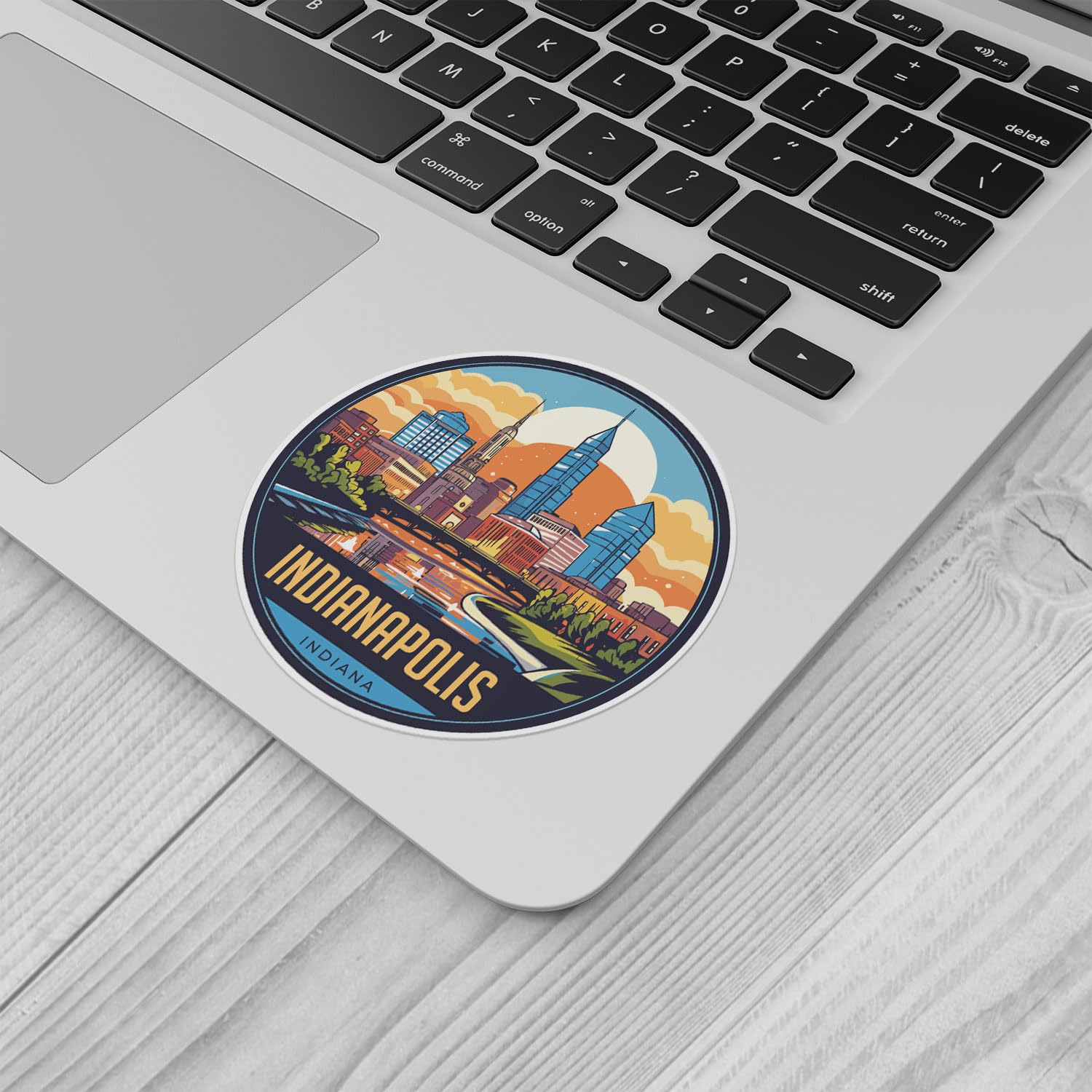 Indianapolis City Sticker - Waterproof Vinyl Decal for Car Bumper, Laptop, Water Bottle, Wall, and Window, Size - 3'' Longer Sid