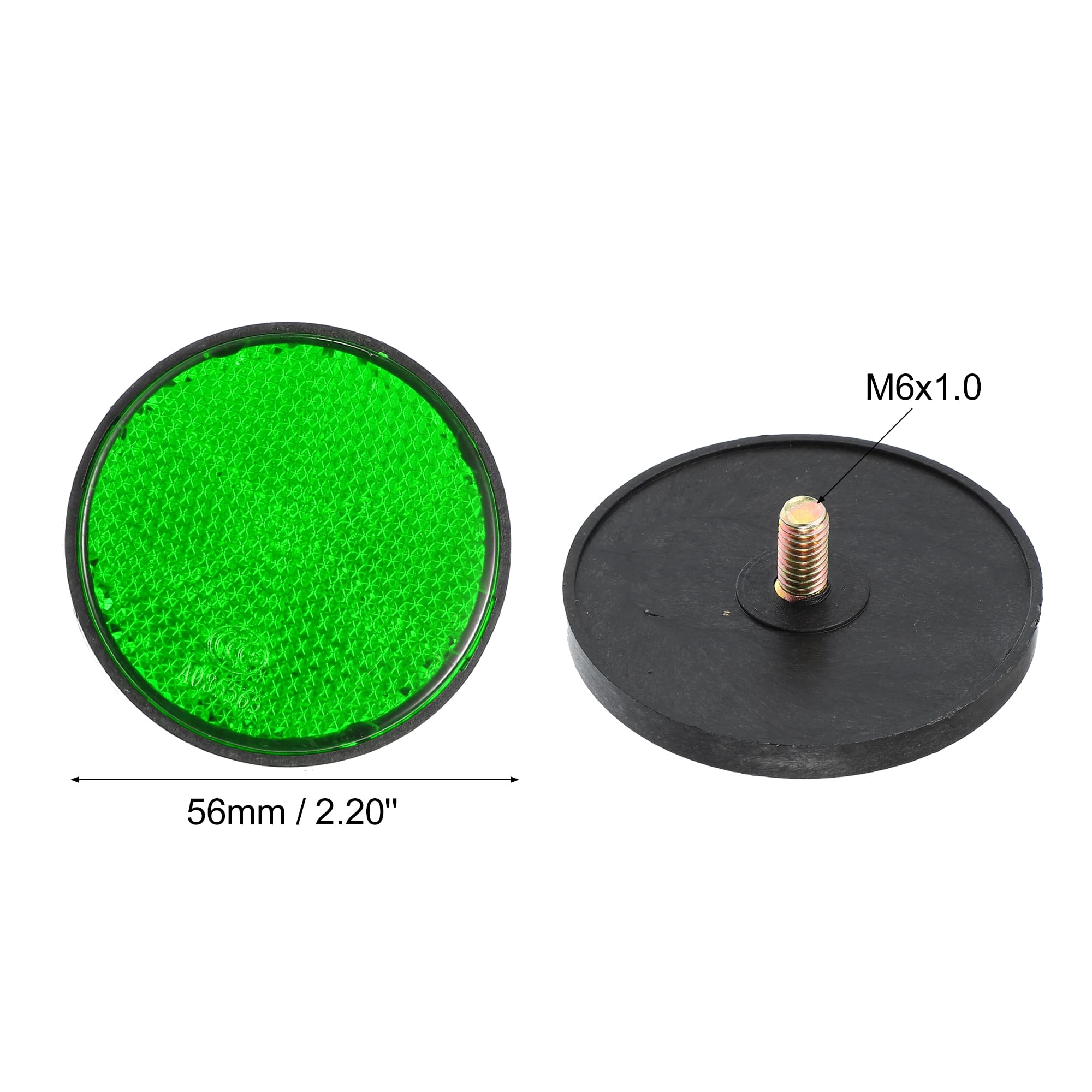 X Autohaux 4Pcs M6X1.0 Green Plastic Universal Screw Mount Reflective Warning Reflector For Motorcycle Bike