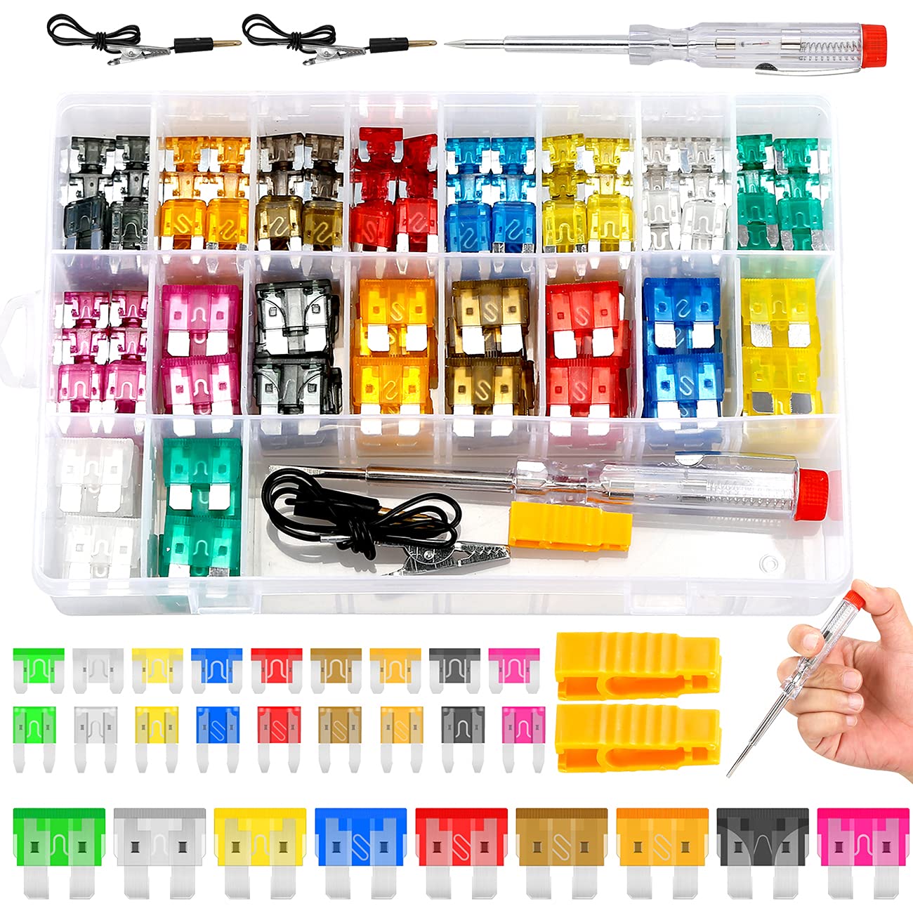 Fuse Assortment Kit,306pcs Car Boat Truck SUV Auto Automotive Assorted Replacement Blade Fuses Standard & Mini & Low Profile Min