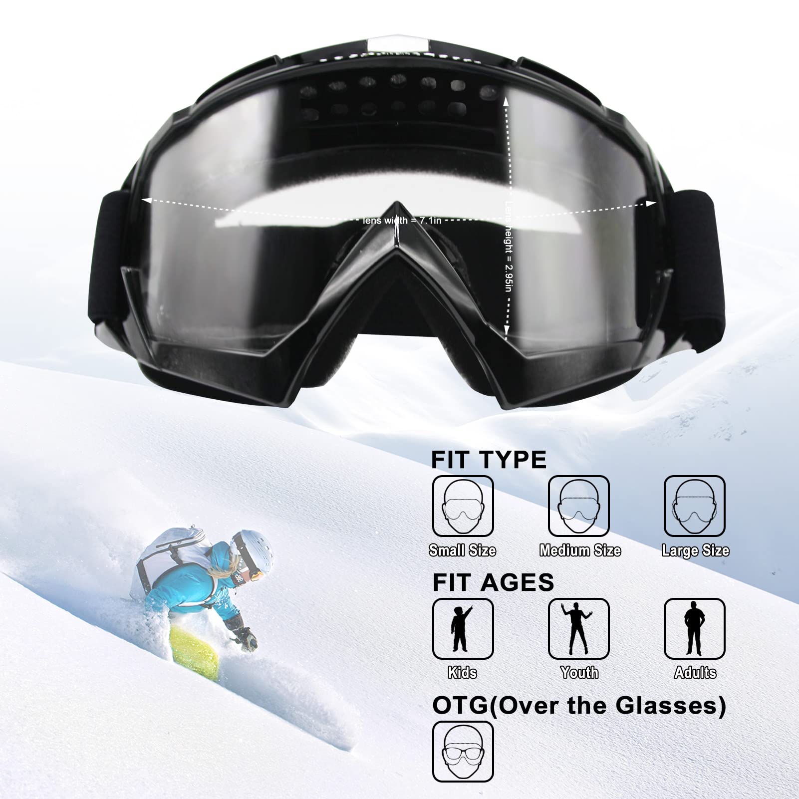 ZukMi Motocross Goggles 2 Pack Dirt Bike Goggles ATV Motorcycle Goggles MX Off Road Goggles for Men Women Adult Youth Riding Rac