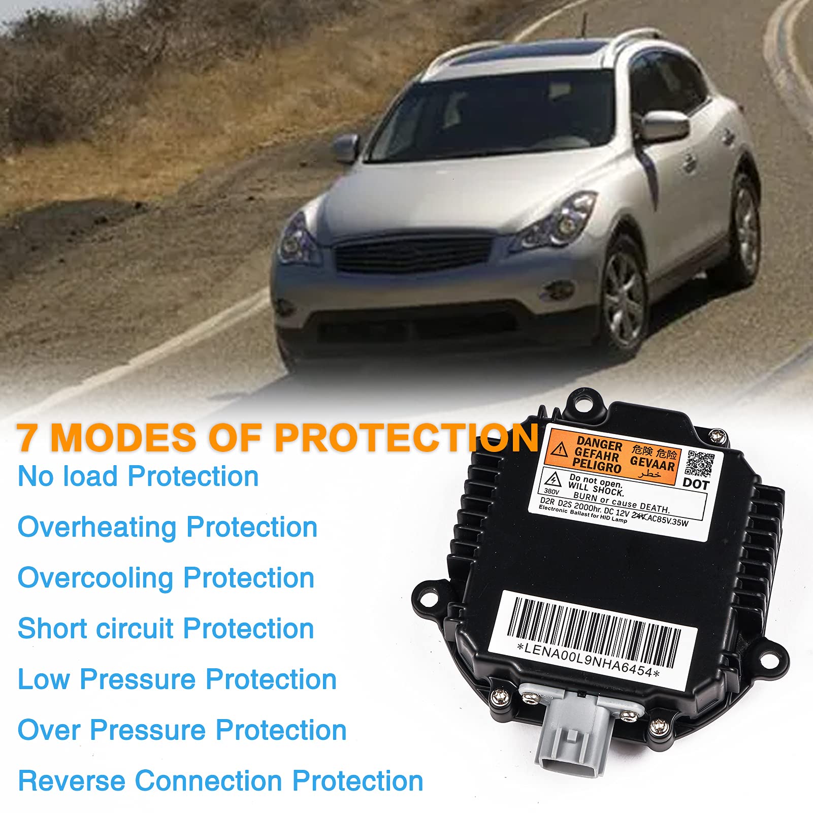 RYANSANS Xenon HID Headlight Ballast Control Unit W/D2S Bulb & Igniter Module, Model SS021, Compatible with Infiniti & Nissan Models