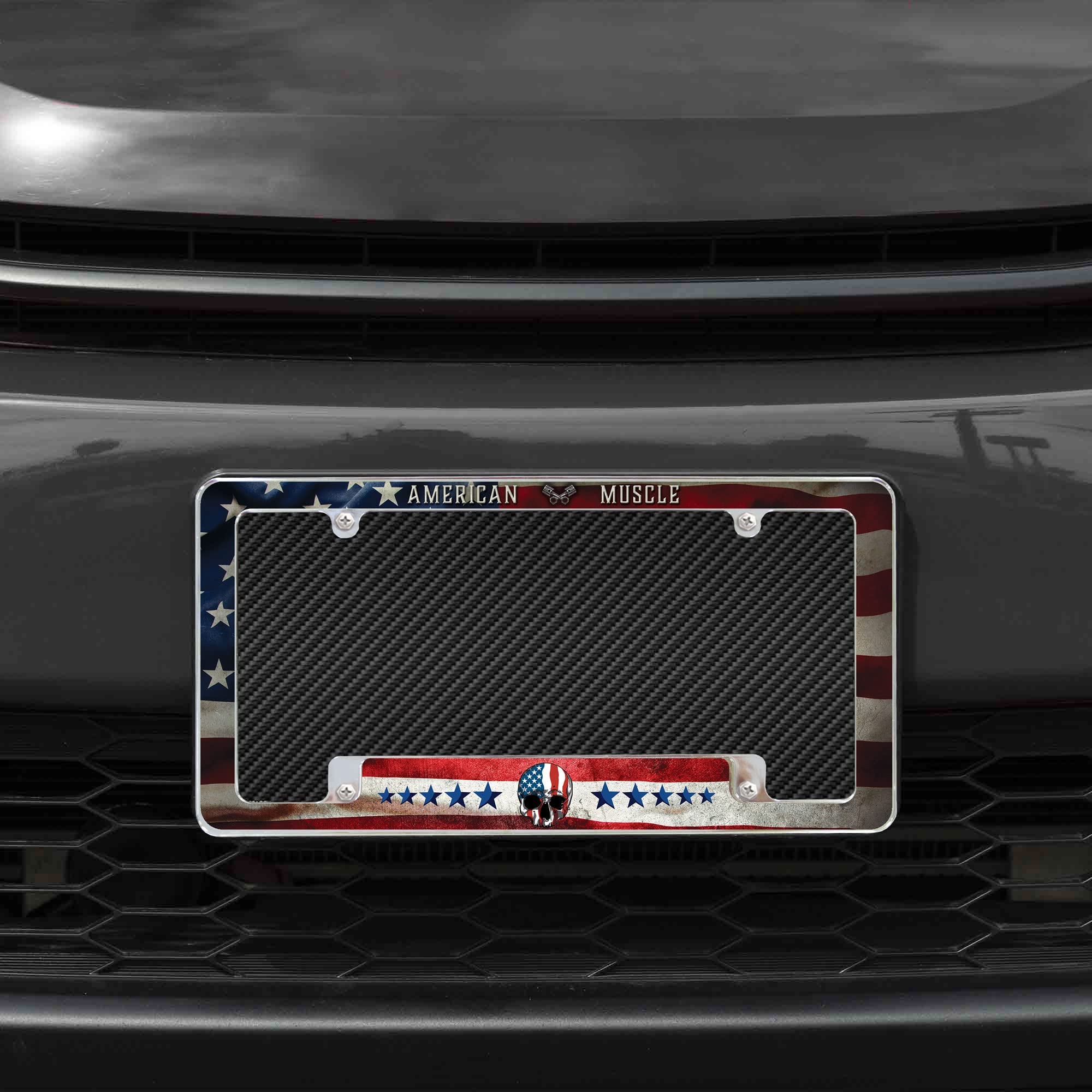 Rico Industries American Tough Guy All Over Automotive License Plate Frame for Car/Truck/SUV (12 x 6)