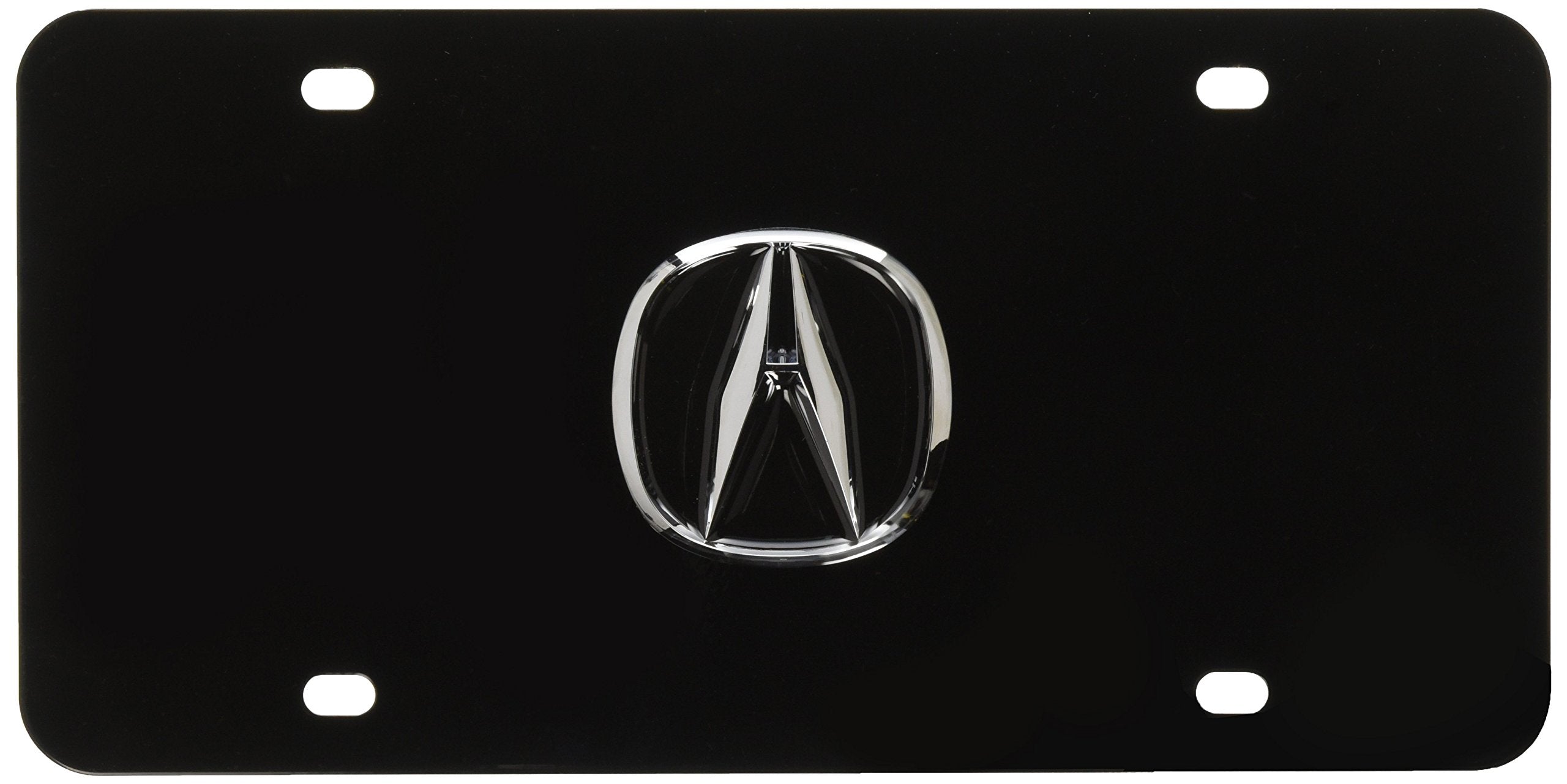 Au-TOMOTIVE GOLD Auto Gold ACUCB Chrome On Black License Logo Plate, Acura