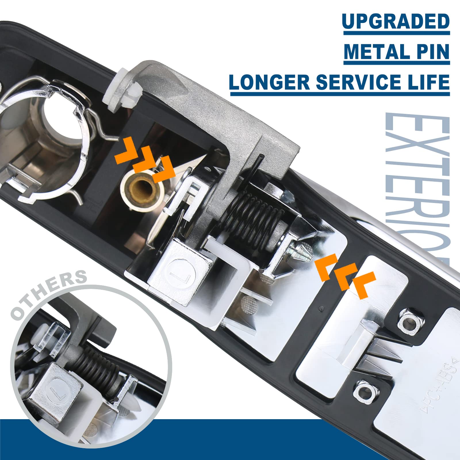 Apperfit Exterior Door Handle (Upgraded) Chrome Compatible With 2007-2013 Chevy Chevrolet Silverado Suburban Tahoe Avalanche, Gm