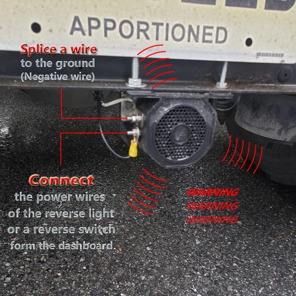 Car Back-Up Alarm, 107Db 12V-48V Dc Waterproof Industrial Heavy-Duty Backup Reverse Warning Alarm With Super Loud Beeper Tone For Truck Van Freight Car Lorry Heavy Vehicles Banhao