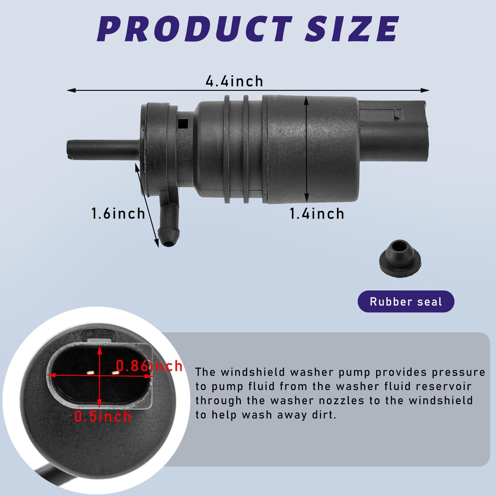 Suvnie Windshield Washer Pump with Grommet, Front Windshield Washer Fluid Pump Replace OEM 67128362154 67128377612, Car Accessor