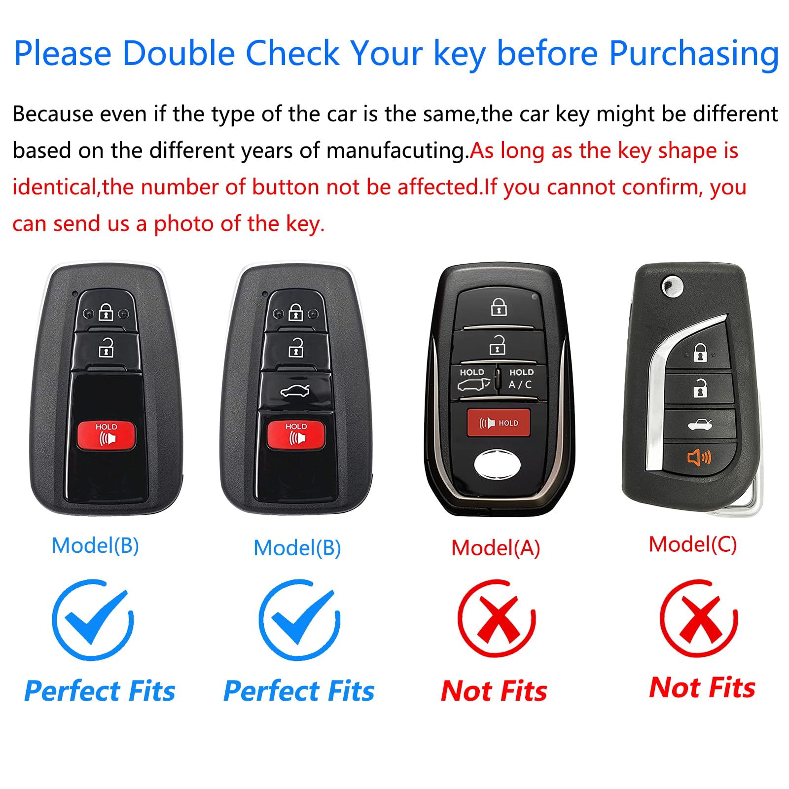 Ocezbiis Toyota Key Fob Cover, Zinc Alloy Protection, For Style B, Purple Keychain Accessories