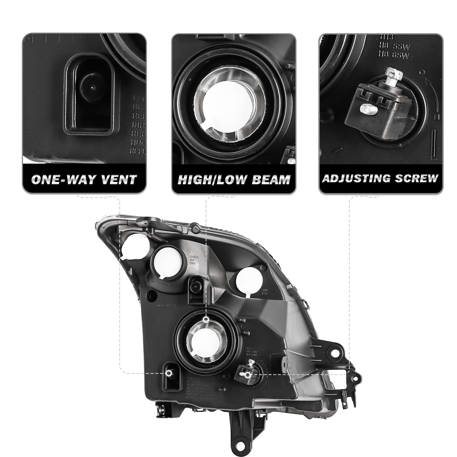 Sockir Headlight Assembly Compatible With 2007-2009 Nissan Sentra Chrome Headlamp Passenger & Driver Side