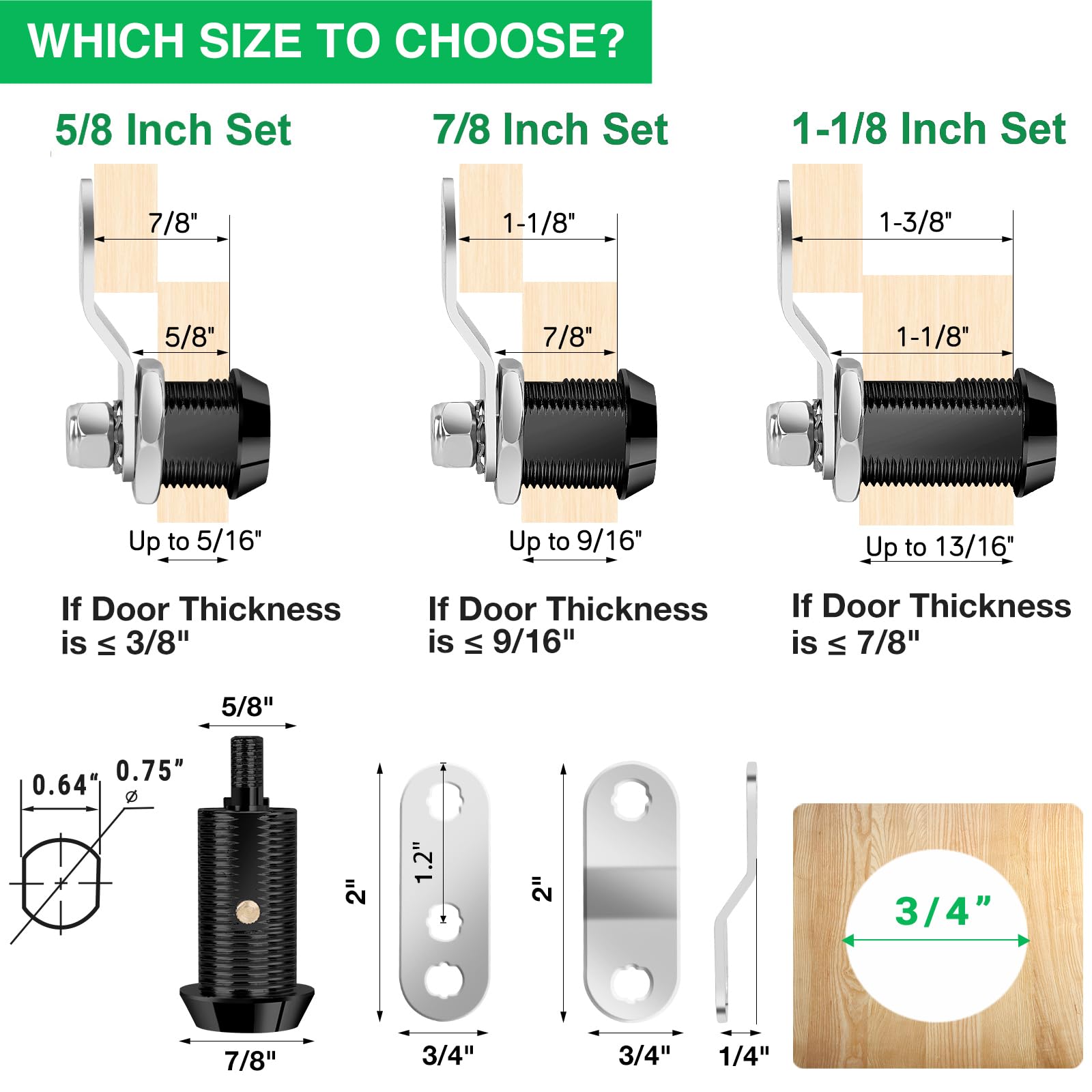 5 Pack Cabinet Lock With Keys, 7/8'' Rv Storage Locks Keyed Alike, Rv Locks For Storage Door, Camper Cabinet Door Toolbox Lock M