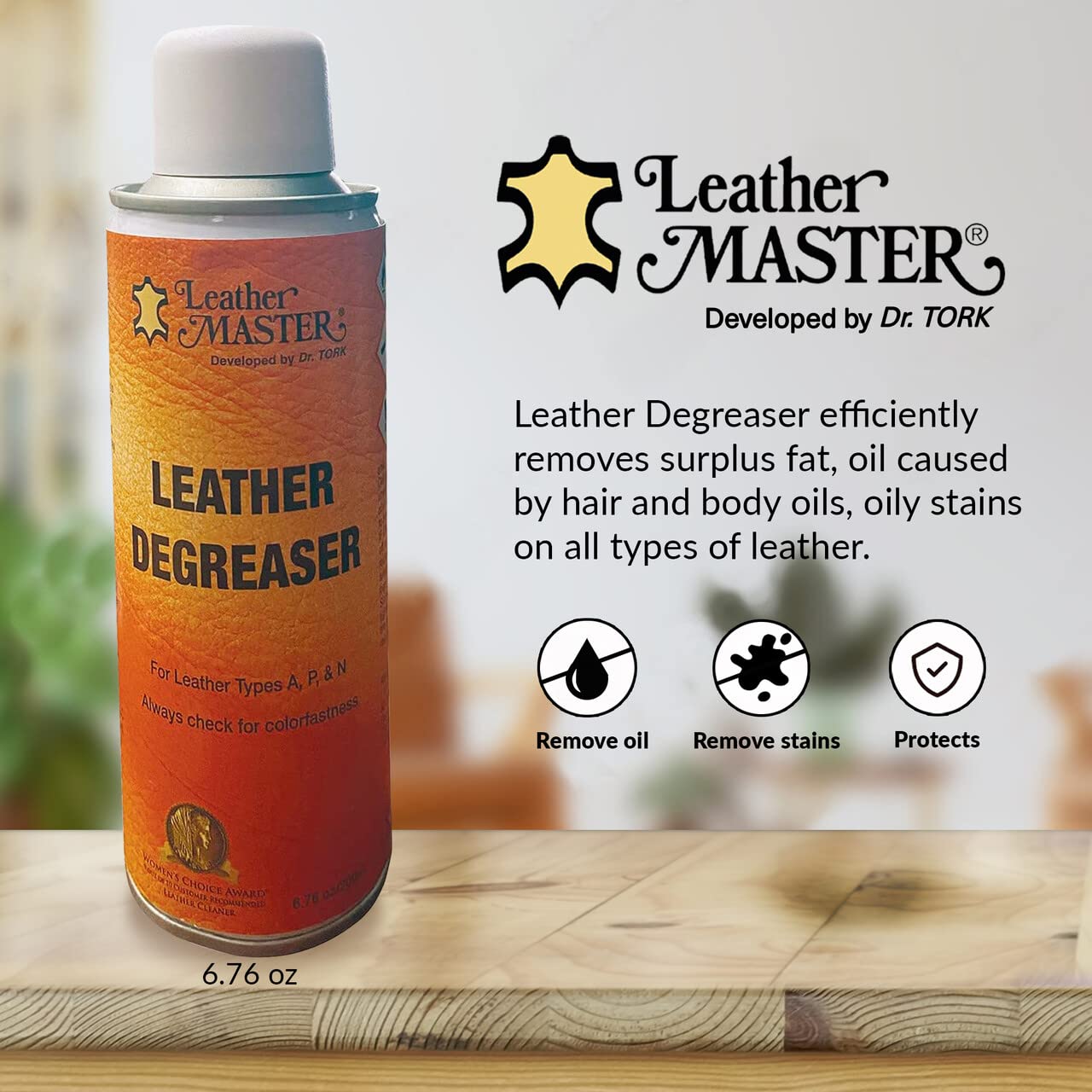 Leather Master Leather Care Degreaser Spray - 6.76 oz, Ultimate Cleaner for Leather, Ideal for Car Interiors & Furniture