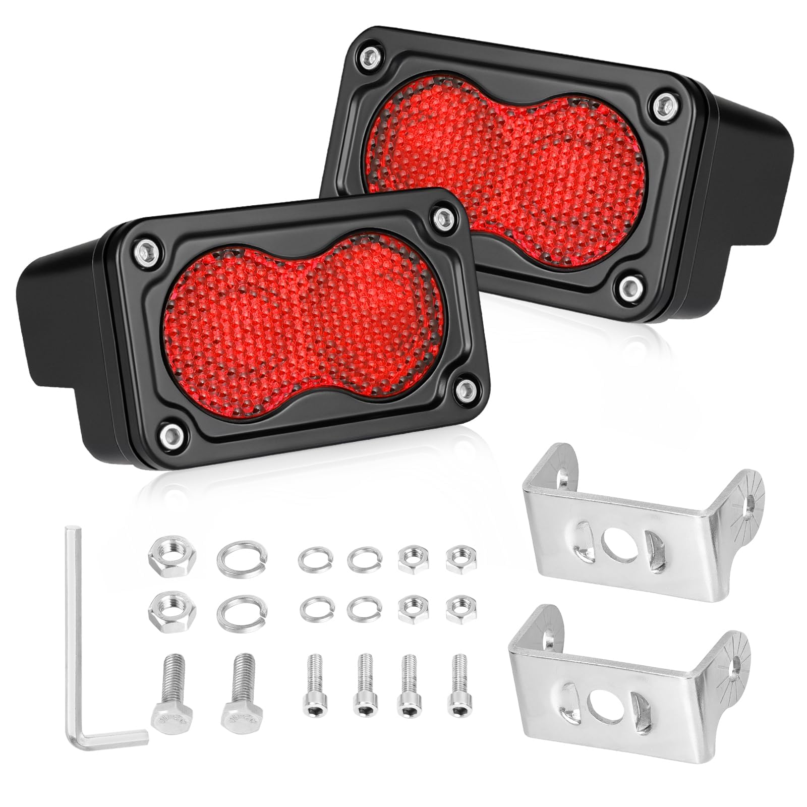 Red LED Pods, AKD Part 3 40W Diffused CREE LED Pod Lights Red Chase Light Bars Fishing Hunting Emergency Safety Signal Trailer L