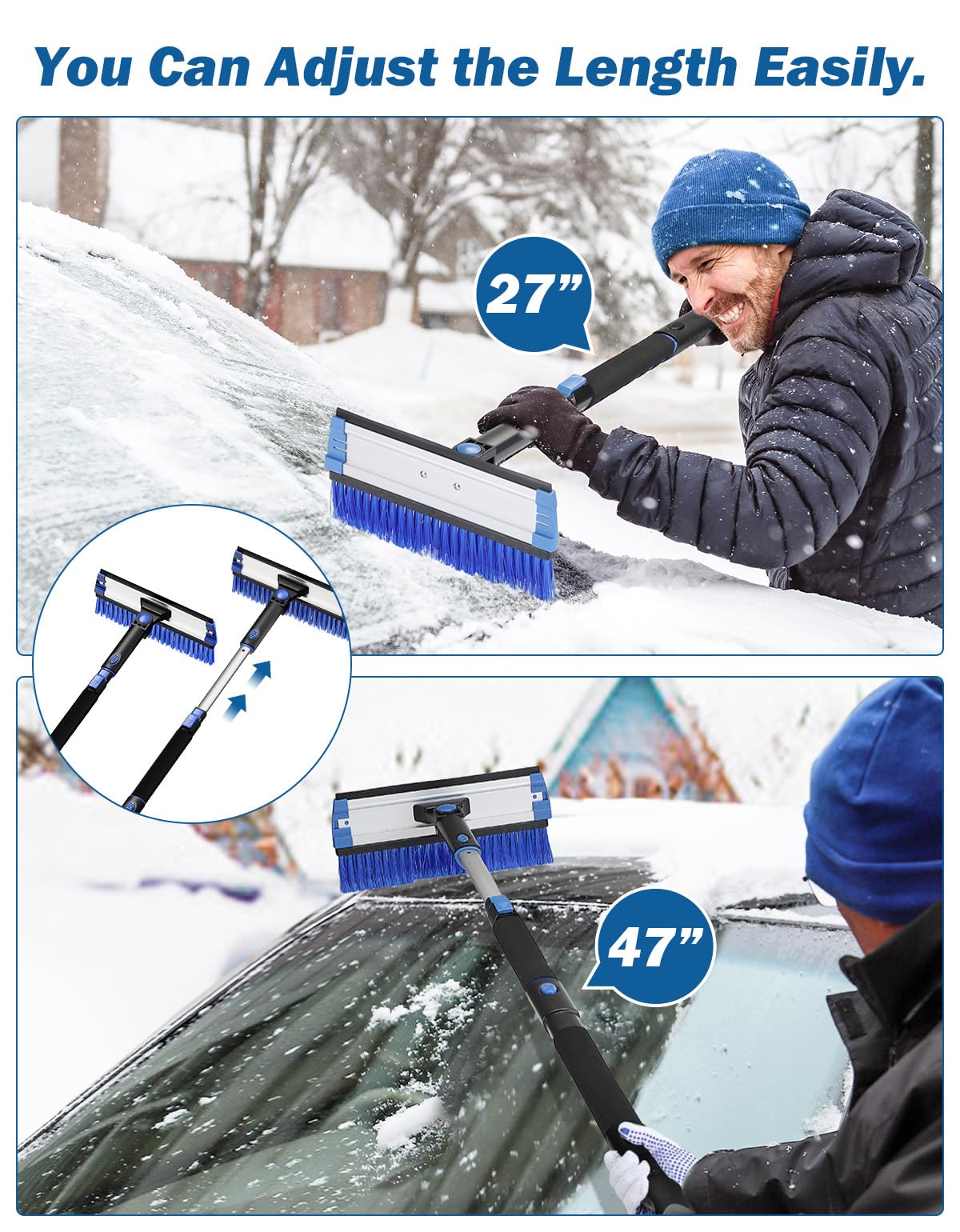Joytutus 47.7 Extendable Snow Brush And Ice Scraper