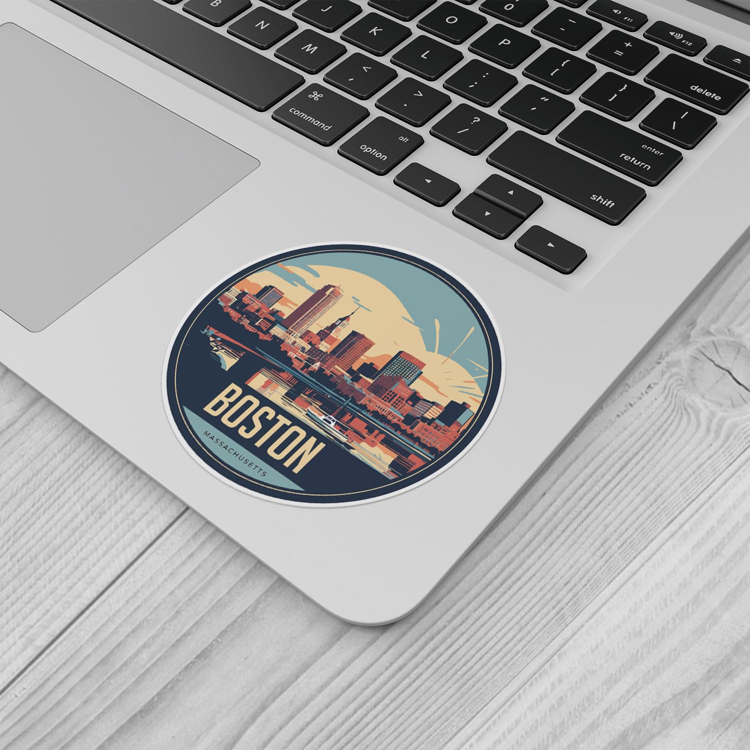 Boston City Sticker - Waterproof Vinyl Decal for Car Bumper, Laptop, Water Bottle, Wall, and Window, Size - 3'' Longer Side