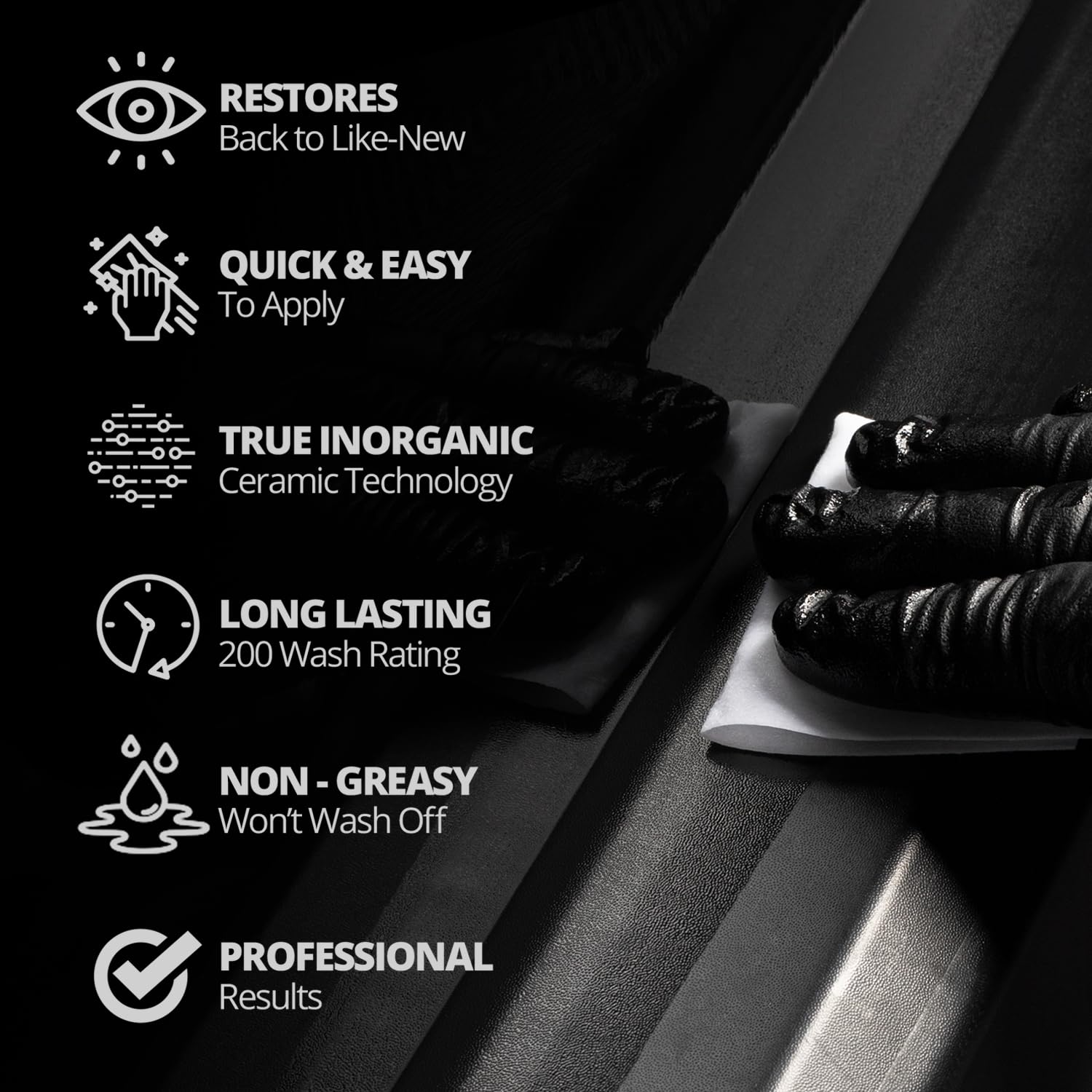 CERAKOTE® Ceramic Trim Coat Kit - Plastic Trim Restorer, Lasts 200 Washes, Model 8, No Color