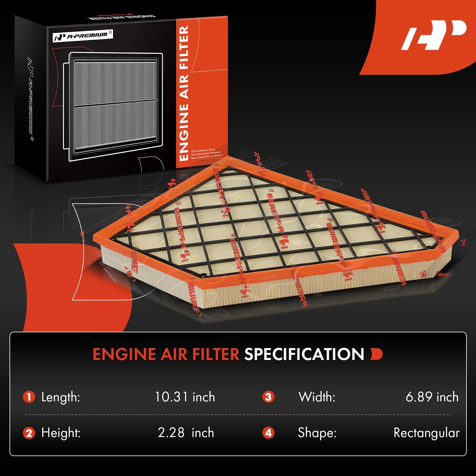 A-Premium Front Engine Air Filter Compatible with Buick Enclave 2018-2023 & Cadillac XT5, XT6 & Chevrolet Blazer, Traverse & GMC