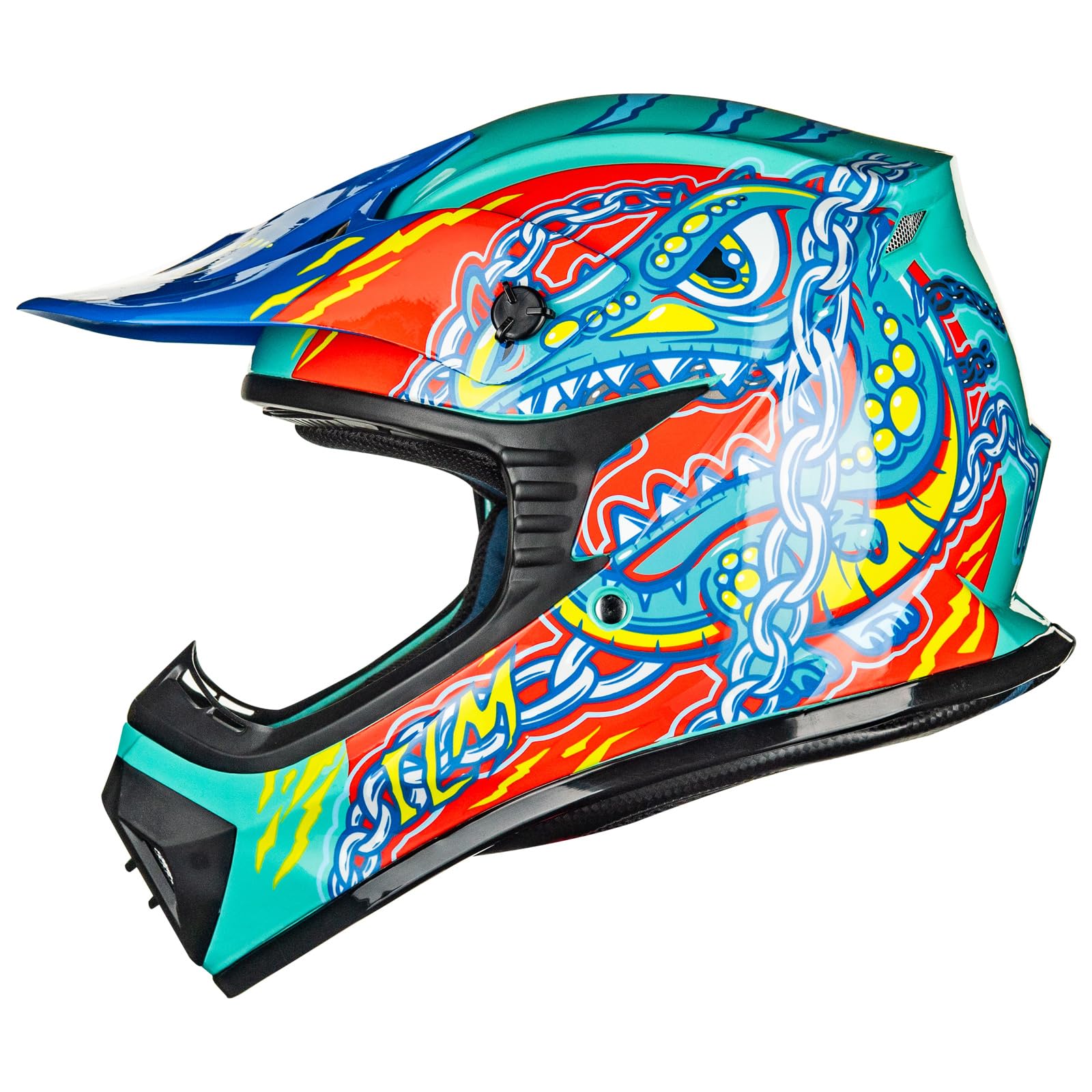 ILM Youth & Kids Dirt Bike Helmets Motocross ATV Dirtbike BMX MX Offroad Full Face Motorcycle Helmet, DOT Approved Model 128YS (