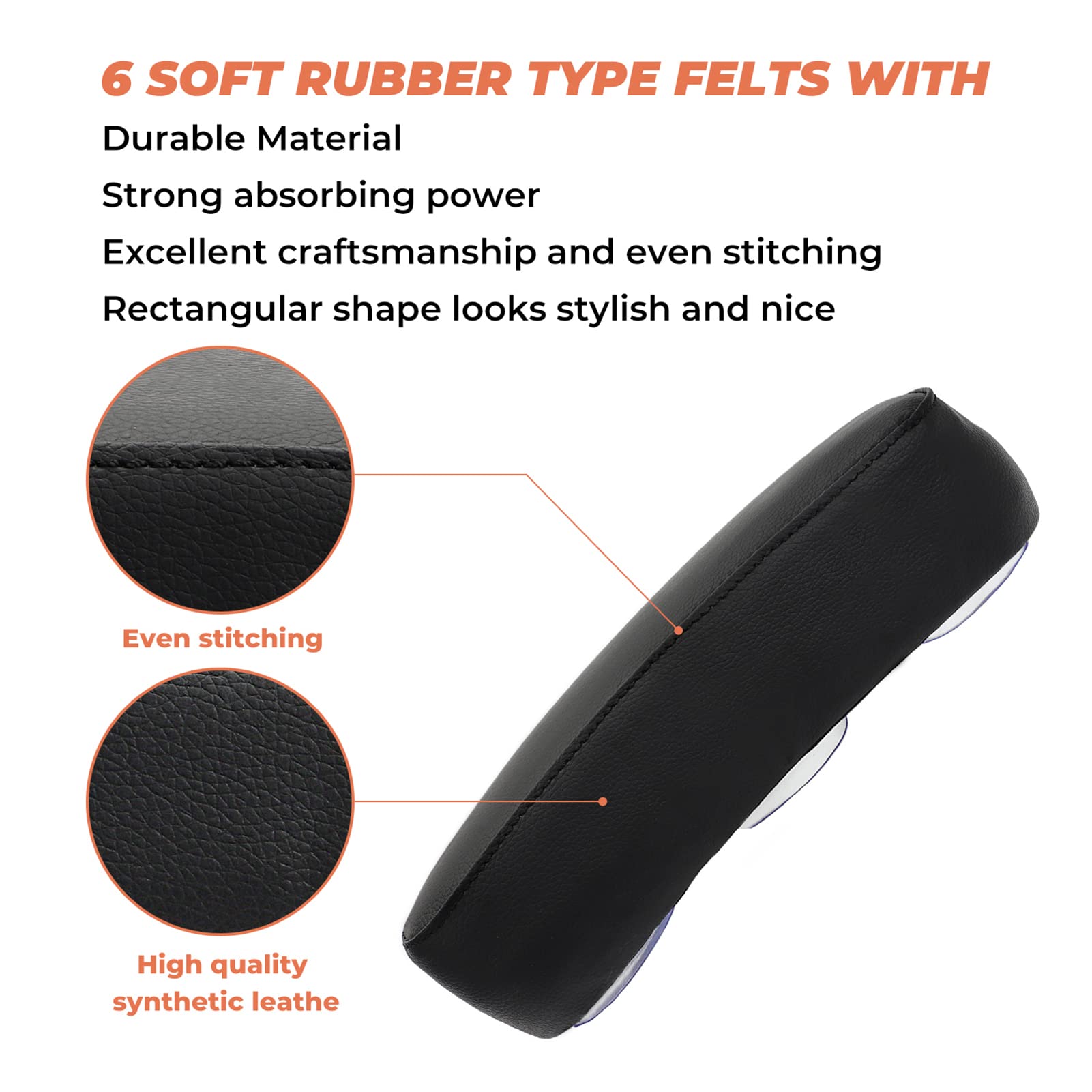 Alpha Rider Motorcycle Pillion Passenger Pad Seat - Black Faux Leather, 6 Suction Cups for Harley Custom Chopper