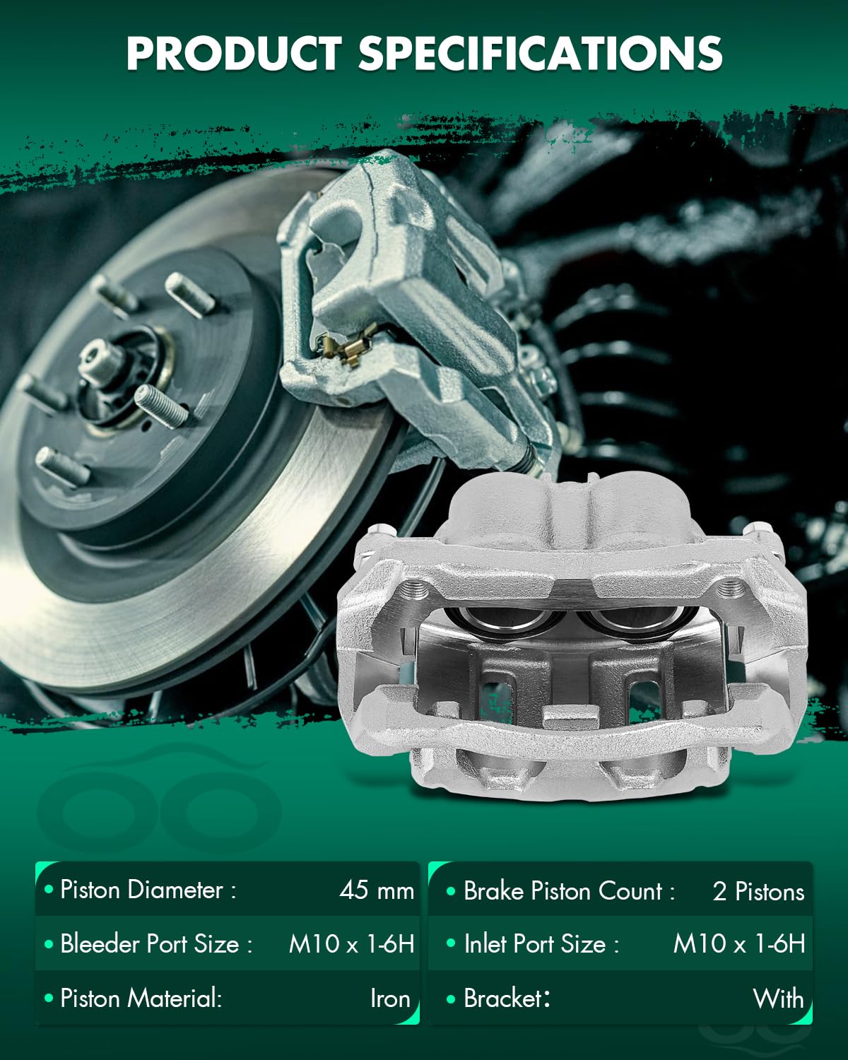 Scitoo Front Brake Caliper With Bracket 19B2959, 19B2958 Fit For Acura Rdx 07-12, For Honda Crosstour 12-15, For Honda Cr-V 07-1