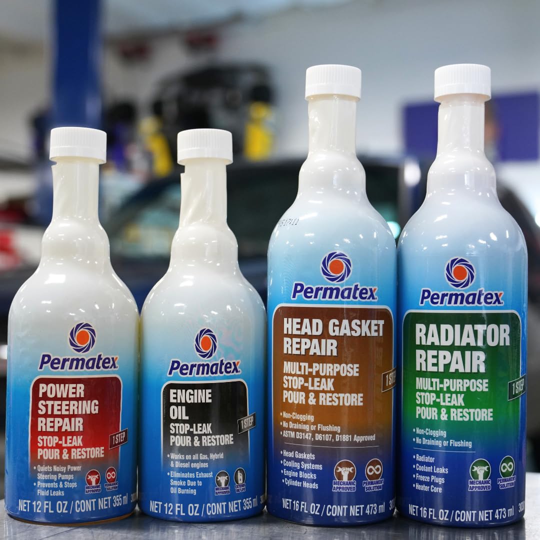 Permatex 30301 Radiator Repair - Stop Leak, 16 Fl Oz, Protecting Against Coolant Loss, Stopping Leaks And Seepage From Head Gask