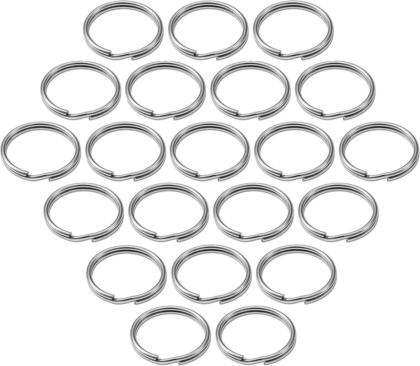 Lucky Line 1-3/4'' Split Key Ring, Nickel-Plated Tempered Steel, Heavy Duty Metal Key Chain Ring For Cars, Crafts, Lanyards, 50 