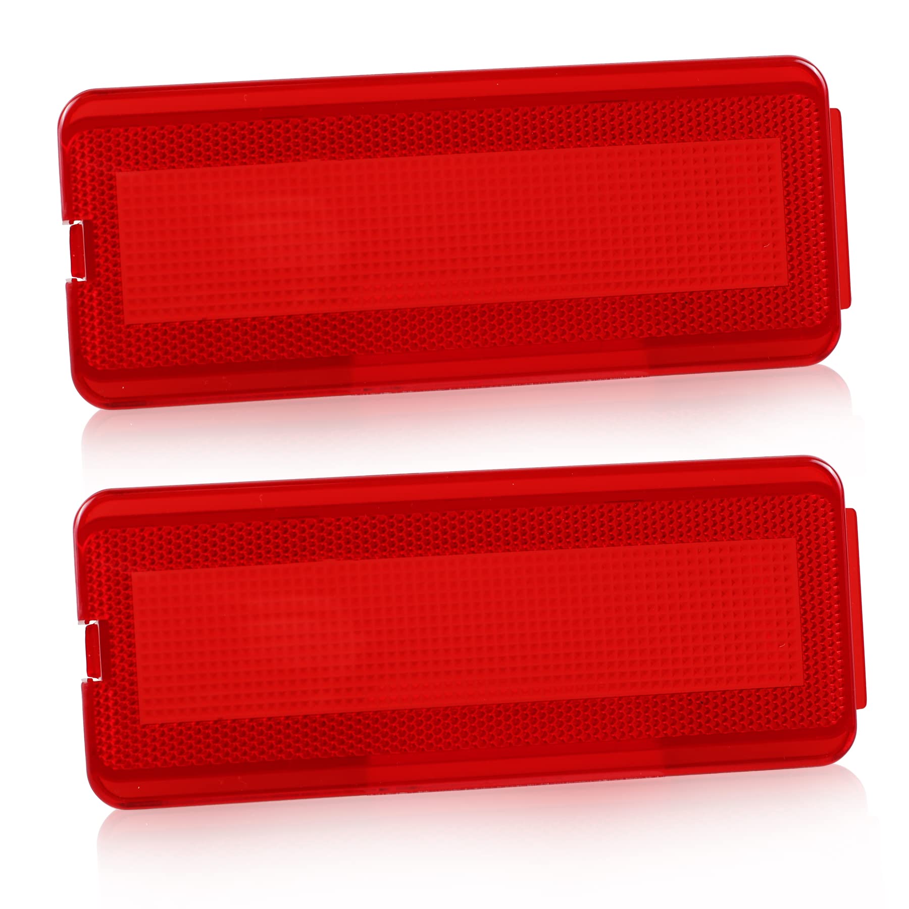 HERCOO Interior Door Reflectors Red Front & Rear Reflector Light Cover Compatible with Ford Excursion 2000 to 2005, F250 F350 F4