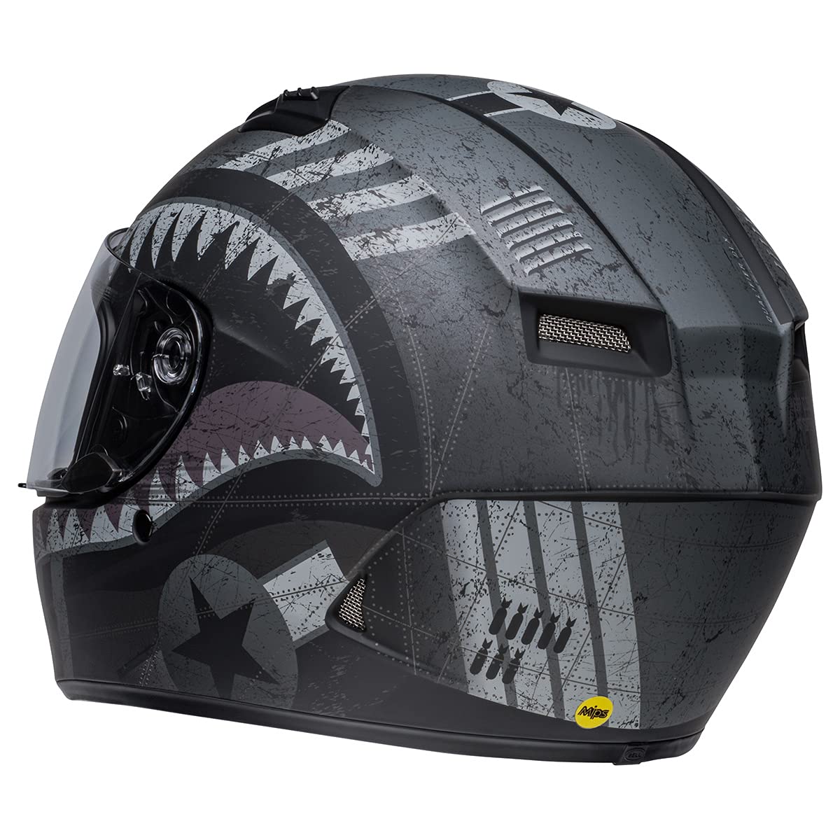 BELL Moto Qualifier DLX MIPS Helmet - Medium, Polycarbonate, Devil May Care Matte Black/Gray, Model 7137113