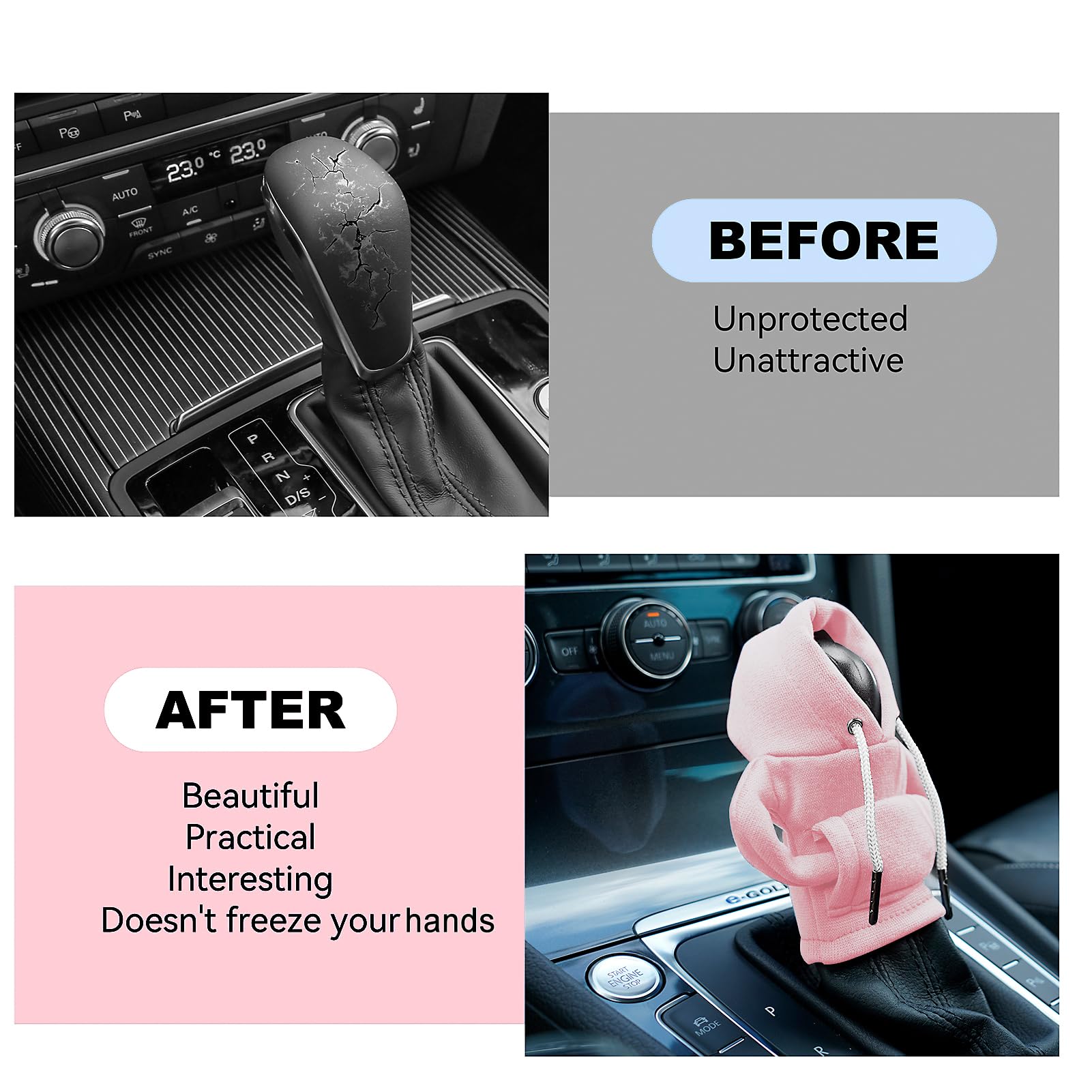 Gear Shift Hoodie, Universal Car Shift Knob Cover, Mini Hoodie For Car Shifter, Automotive Interior Cute Gadgets, Car Accessorie