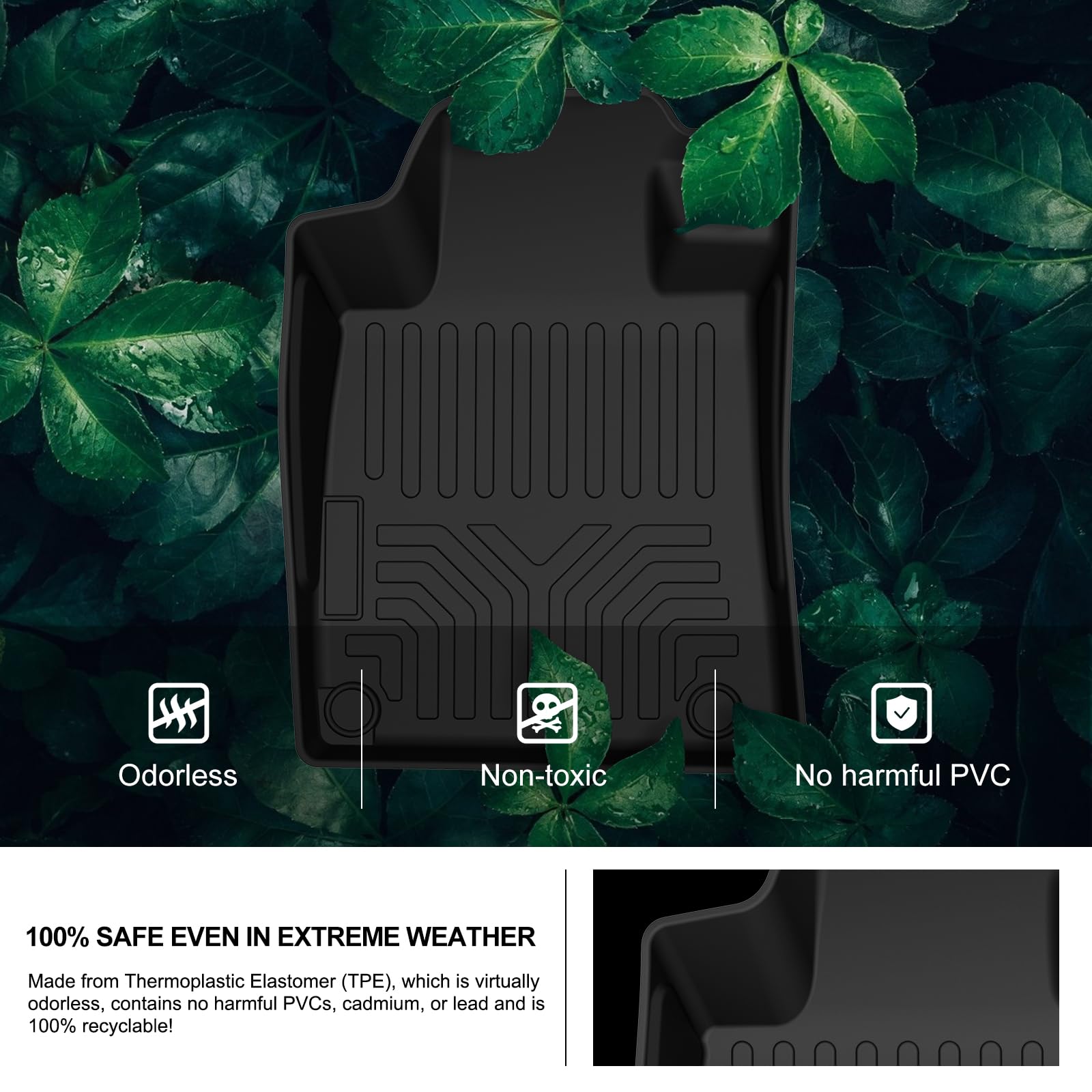 Kiwi Master Floor Mats For 2019-2025 Nissan Altima All Weather Mat Front & Rear 2 Row Seat Tpe Slush Liners Set Black
