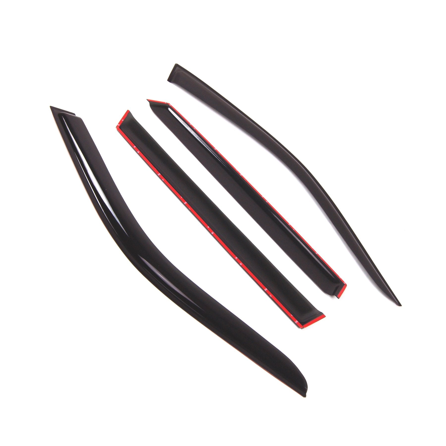 Tuningpros Wd2-519 Dark Smoke 4 Pcs Set Window Visor (Outside Mount) Deflector Rain Guard Compatible With 2007-2013 Bmw X5