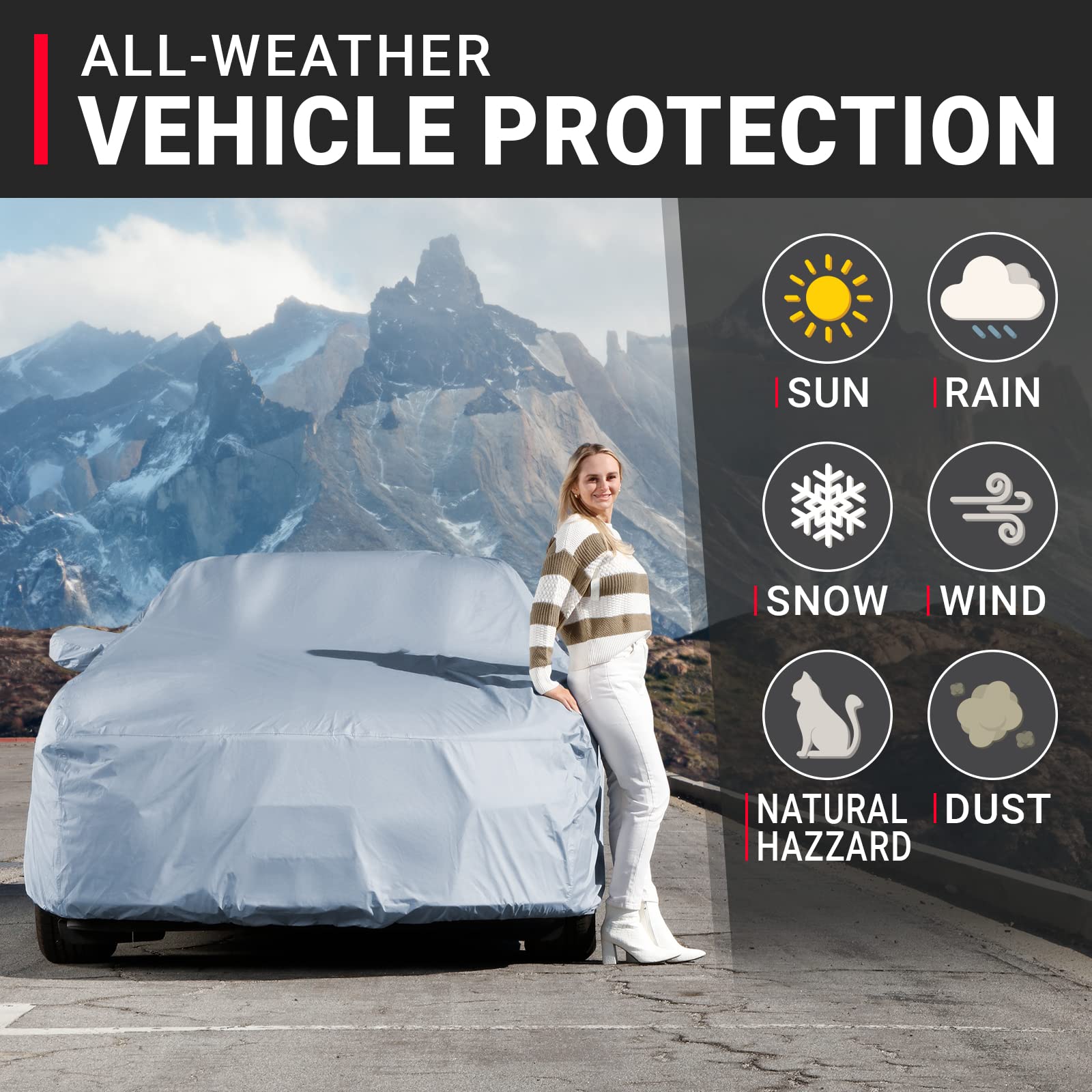 Icarcover Custom Car Cover For 2006-2024 Dodge Charger Sxt, Gt, Hellcat, Scat Pack, R/T, Se, Daytona, Srt, Srt8 Waterproof All-W