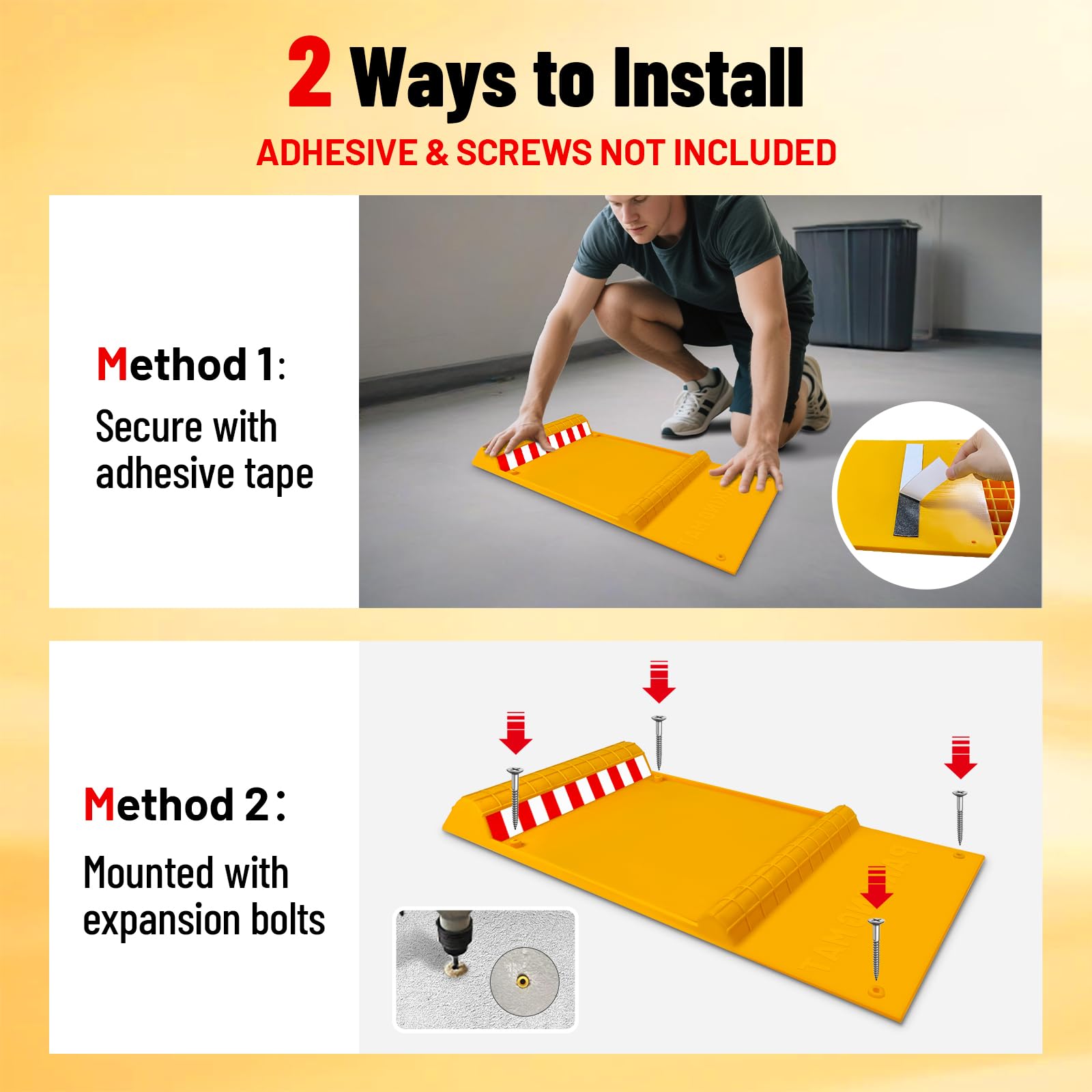 ROBLOCK 21.6'' X 11'' Car Parking Guide Mat for New Drivers, Anti-Skid Garage Car Stopper for Trucks, SUVs, Parking Mats for Ind