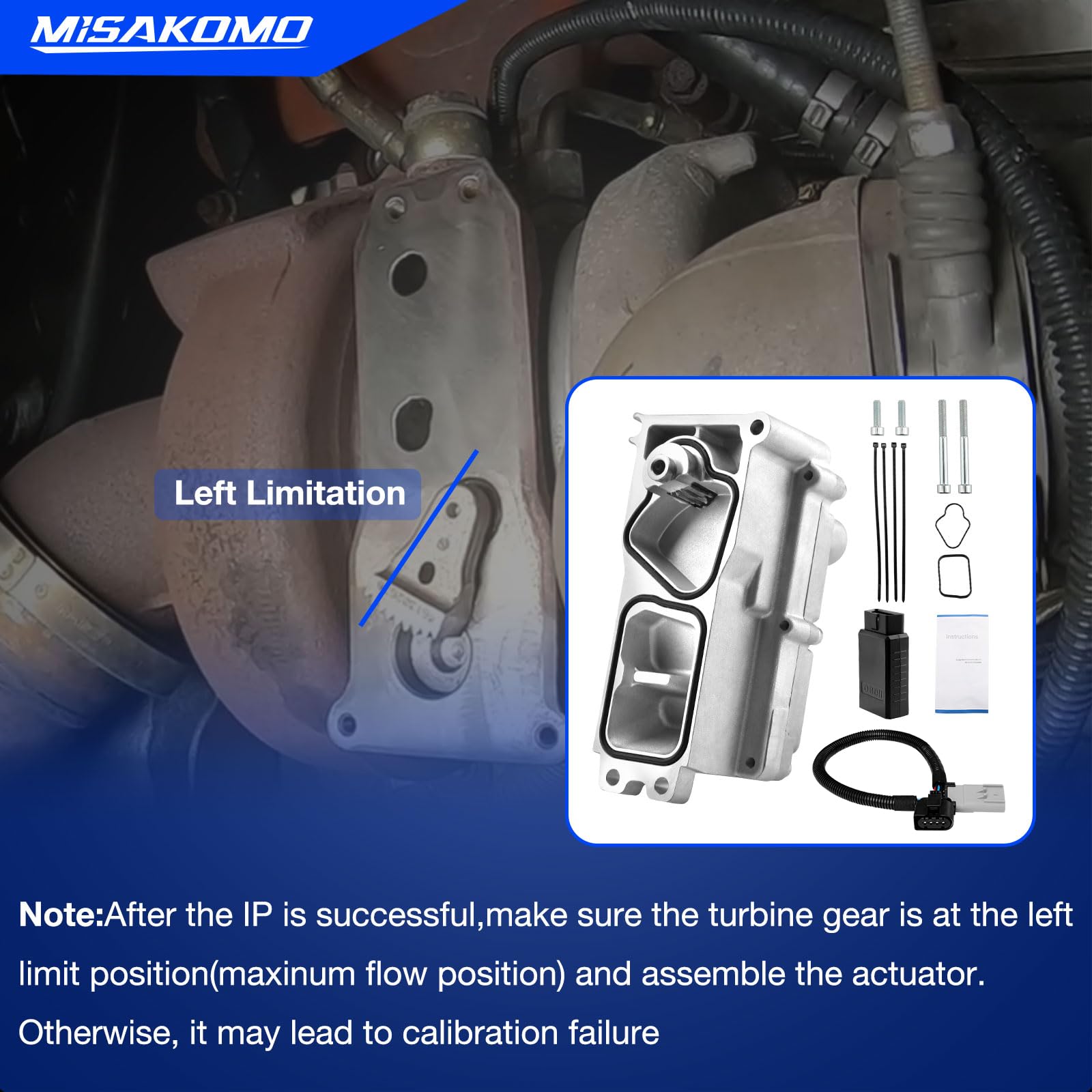 Misakomo Turbocharger Actuator Kit for 13-18 Dodge Ram 2500/3500/4500/5500 6.7L Cummins HE300VG Replacement with Turbine