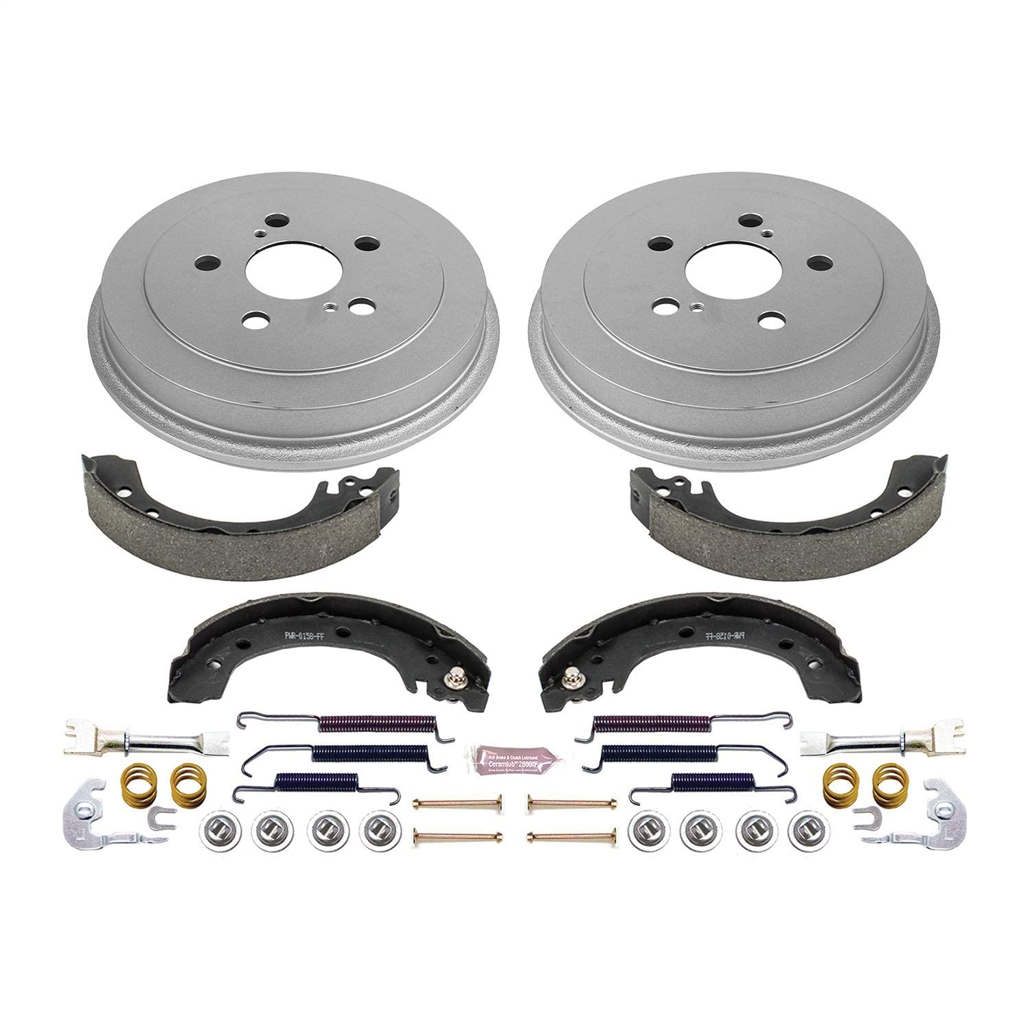 Power Stop Koe15385Dk Autospecialty Rear Replacement Brake Kit Oe Brake Drums And Brake Shoes For 2003 2004 2005 2006 2007 2008 
