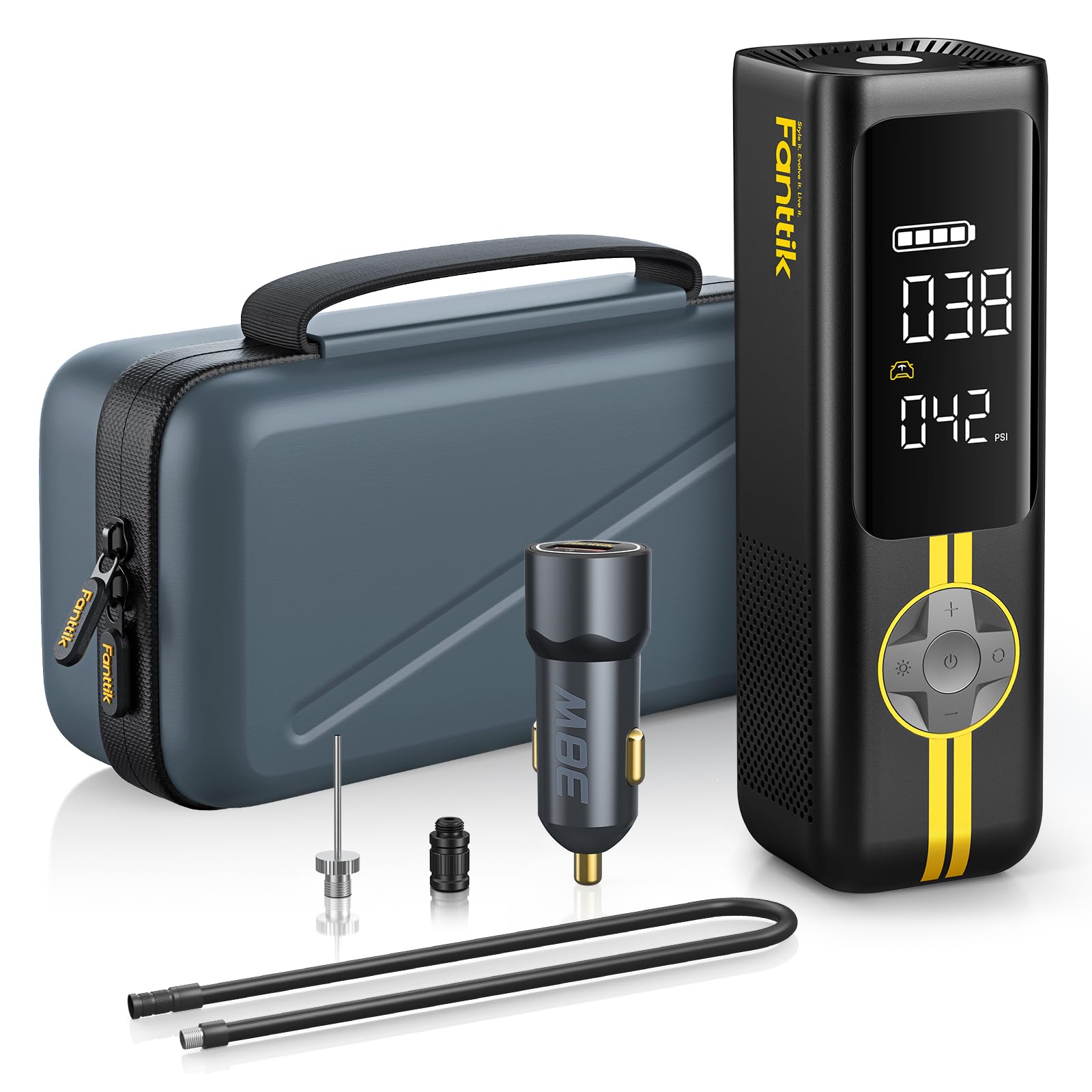 Fanttik X8 Apex Ev Tire Inflator Portable Air Pump, 2X Faster Inflation, 150Psi Cordless Air Compressor With Powerful Battery, F