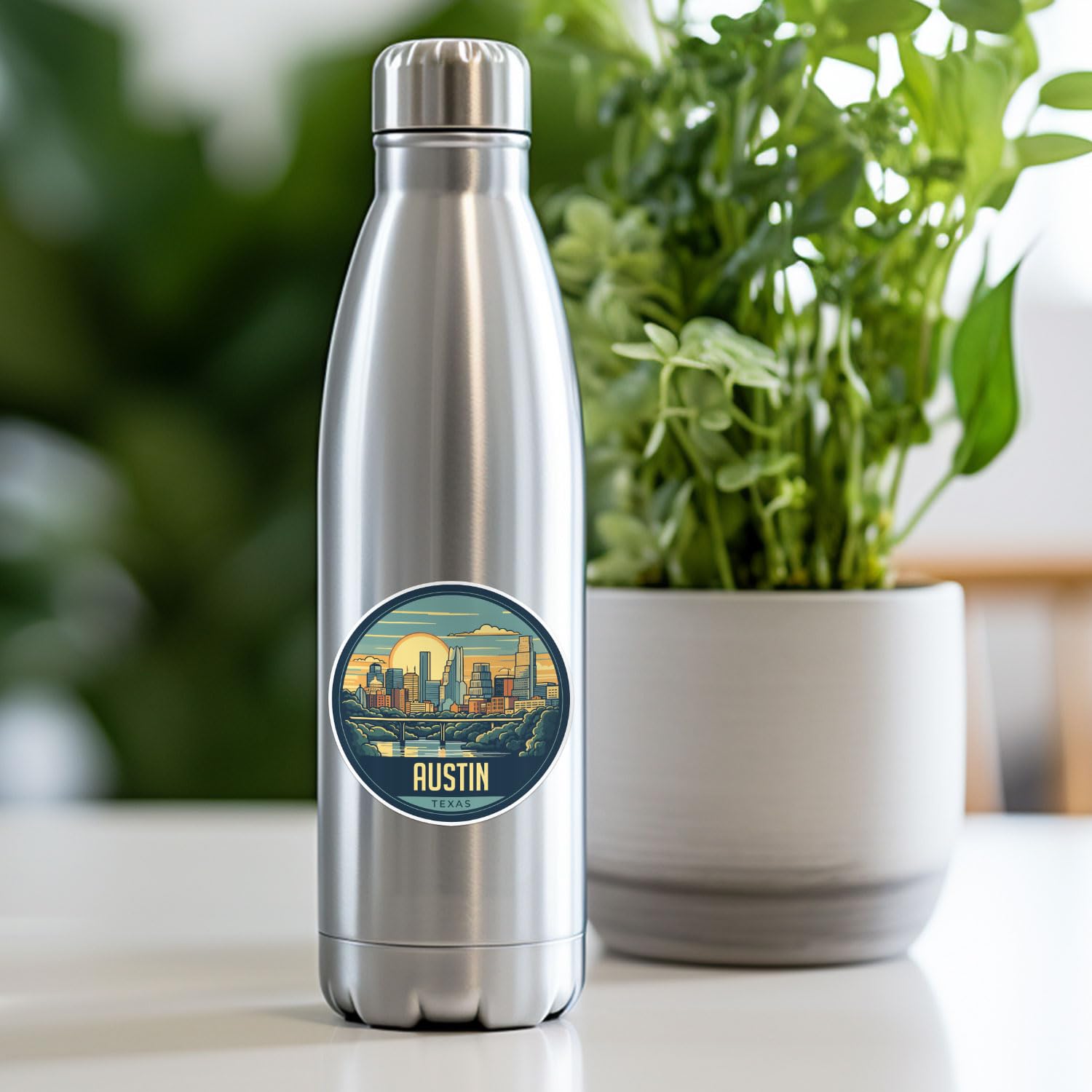 Austin City Sticker - Waterproof Vinyl Decal for Car Bumper, Laptop, Water Bottle, Wall, and Window, Size - 5'' Longer Side