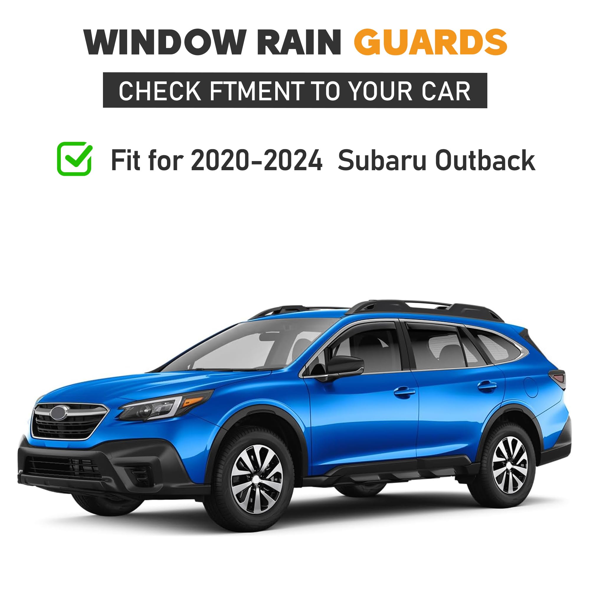 Hope You Ready Shatterproof Tape-On Window Rain Guards Fit For 2020-2024 Subaru Outback, Extra Durable Window Deflectors, Vent W