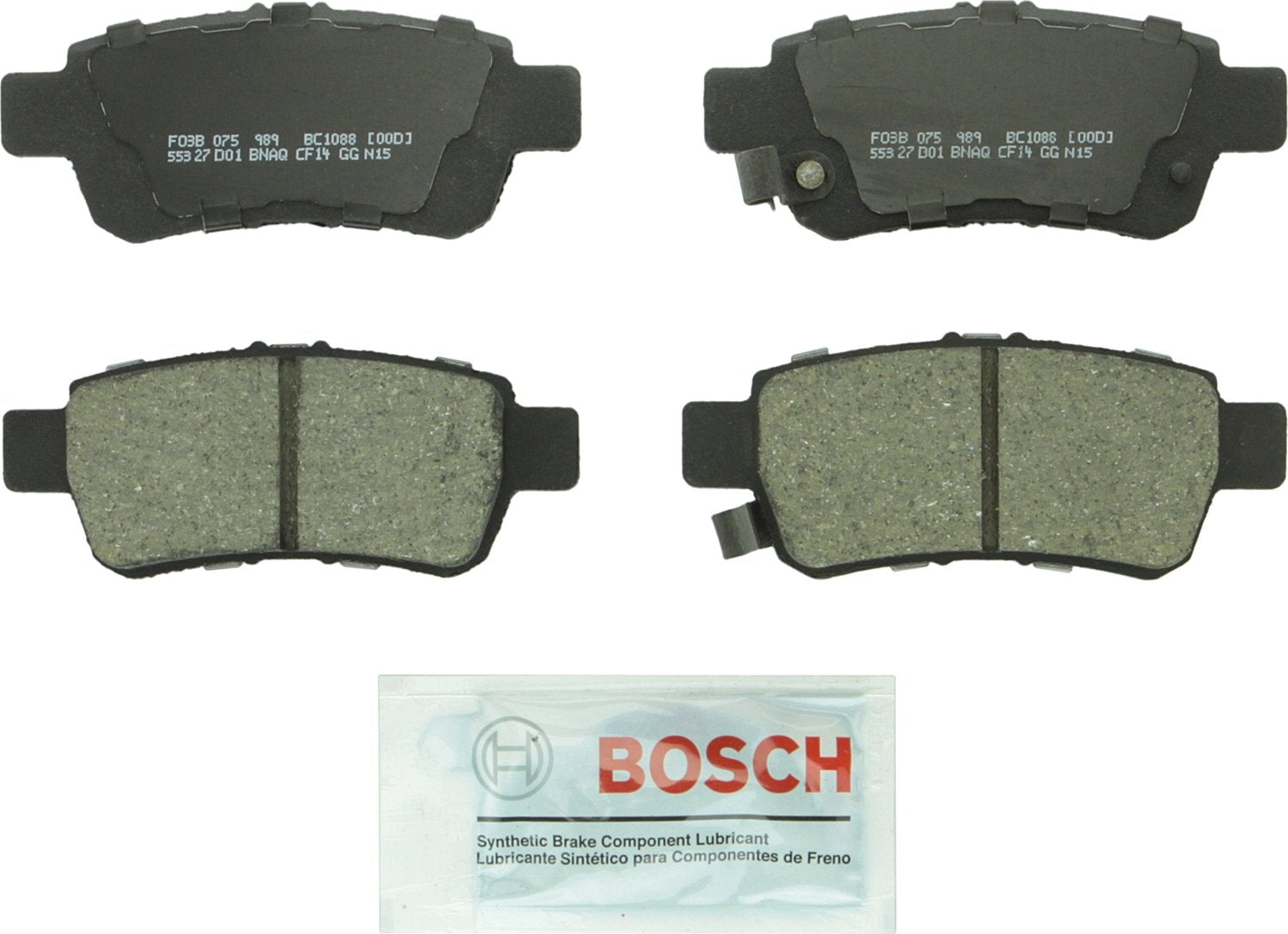BOSCH BC1088 QuietCast Premium Ceramic Disc Brake Pad Set - Compatible with Select Honda Odyssey; REAR