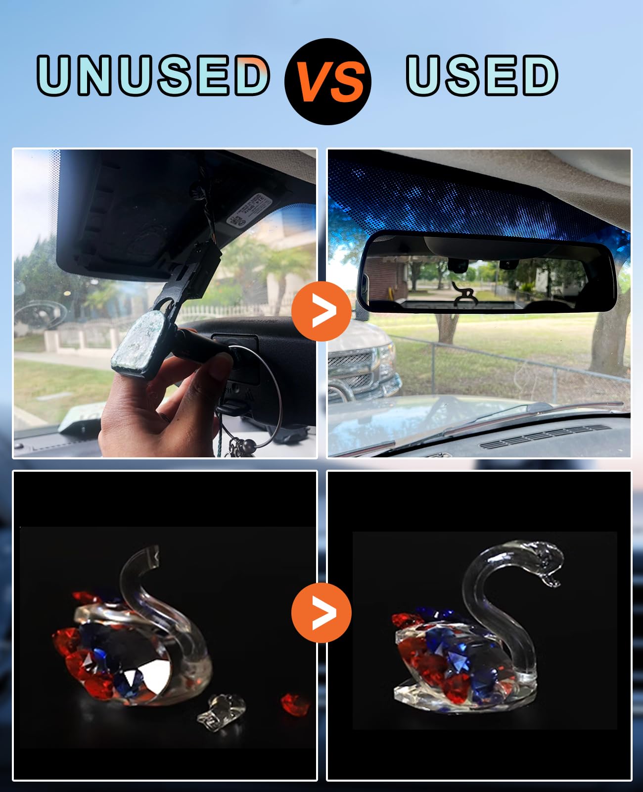 Visbella Rearview Mirror Adhesive Repair Kit - Clear Epoxy Resin Glue for Windshield & Glass - Excellent Bonding
