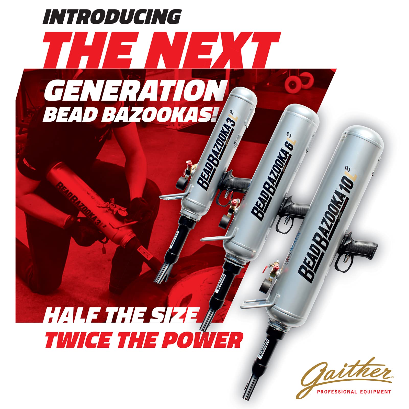 GAITHER Handheld Bead Bazooka - 2nd Gen Bead Seater Tool, 10L Capacity, Rapid Air Release, Silver