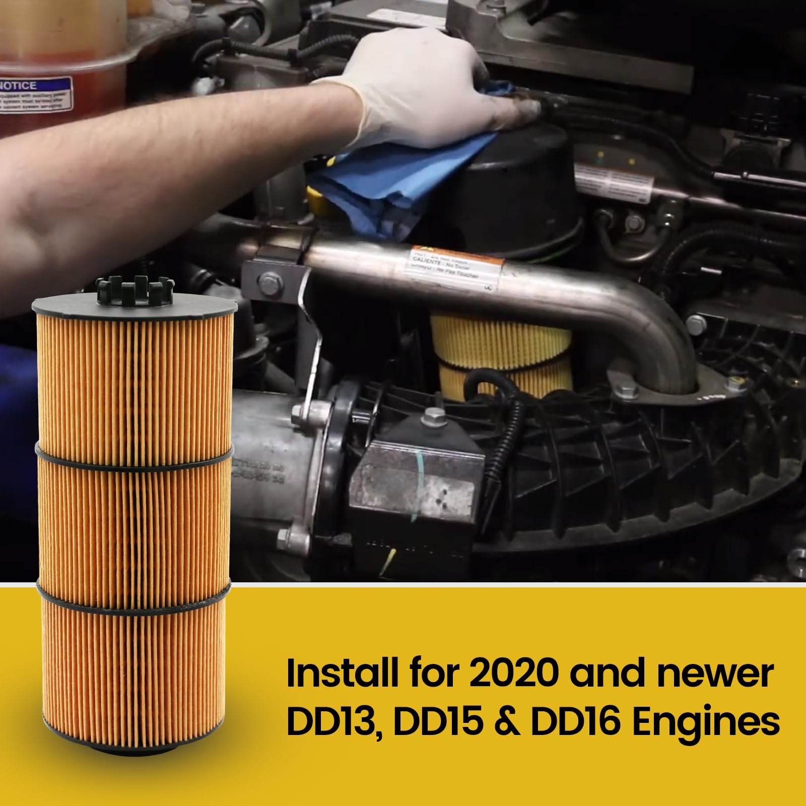 LF17800 Lube Filter, Cartridge Oil Filter, for 2020 and Newer DD13, DD15 and DD16 Engines, Replaces LF17810, P582506, A471180000