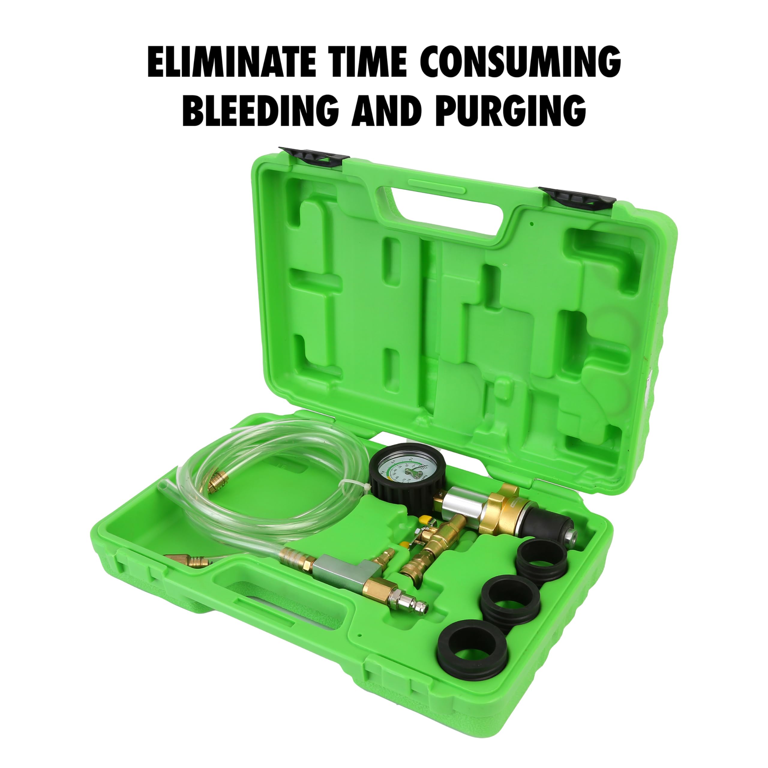 OEMTOOLS Coolant System Refiller Kit - 3 Adapters, Green, Model 27066, Removes Air Trapped, Tests Radiator & Heating Core Lines