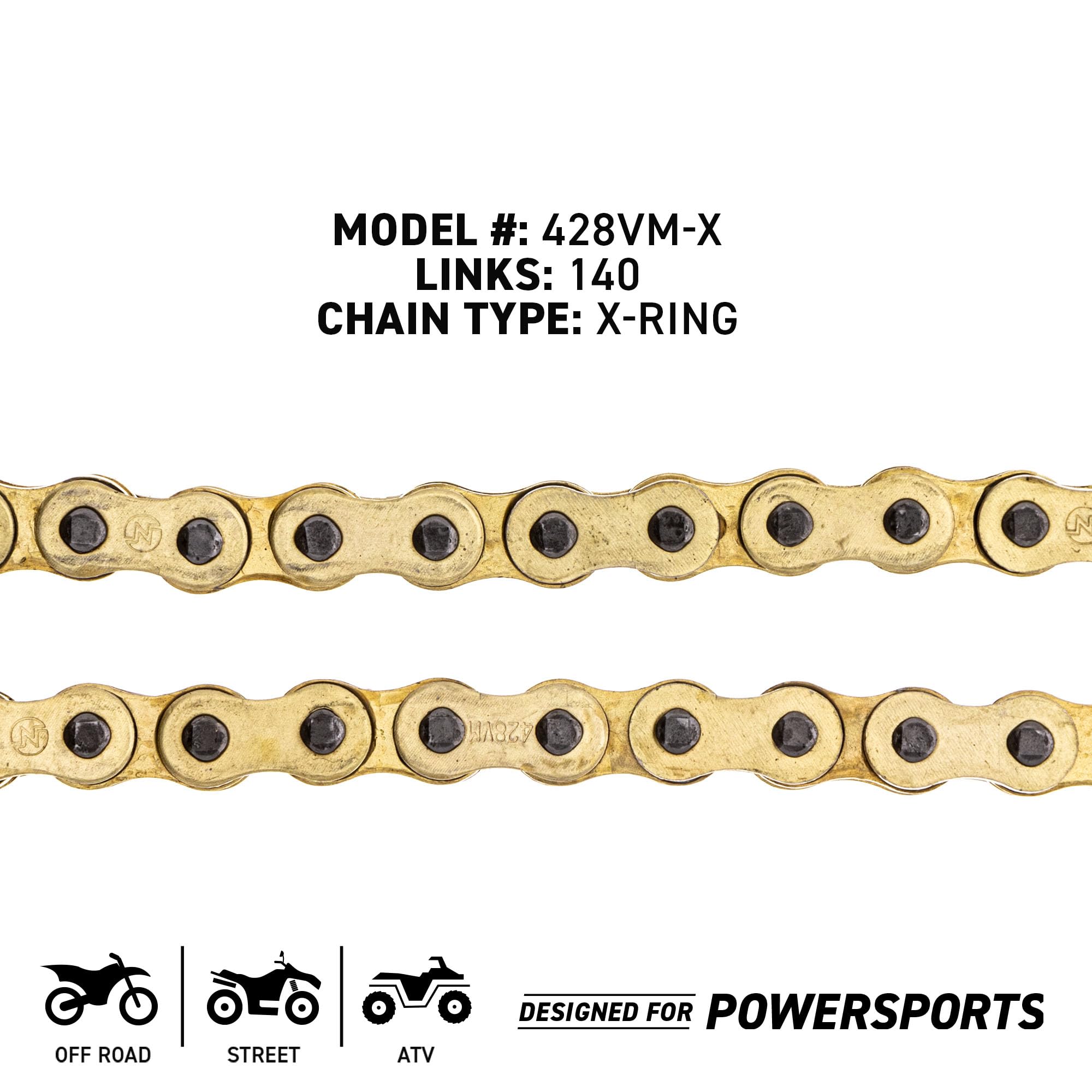 Niche Gold 428 X-Ring Chain 140 Links With Connecting Master Link