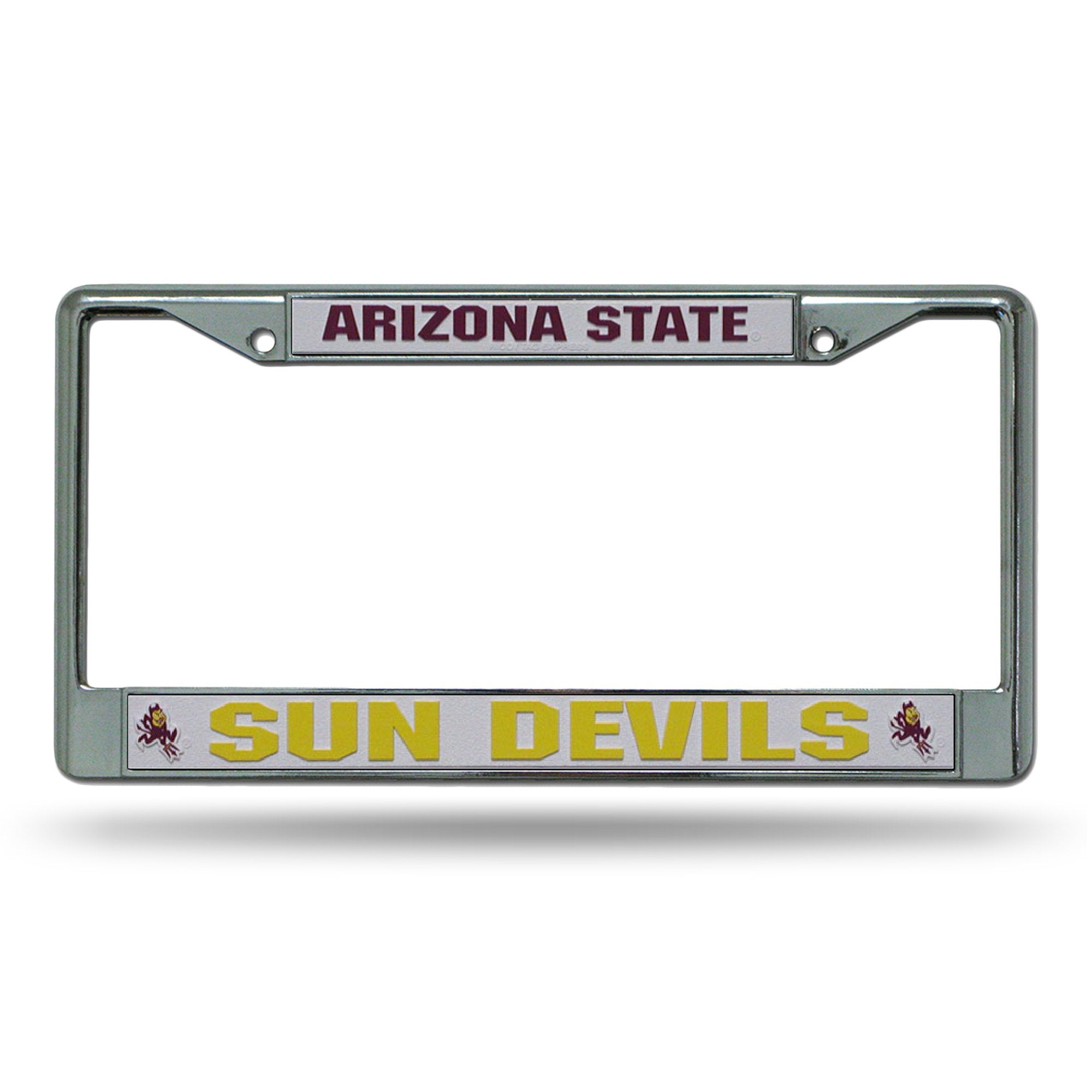 Rico Industries Ncaa Arizona State Sun Devils Standard Chrome License Plate Frame , 6 X 12.25-Inches