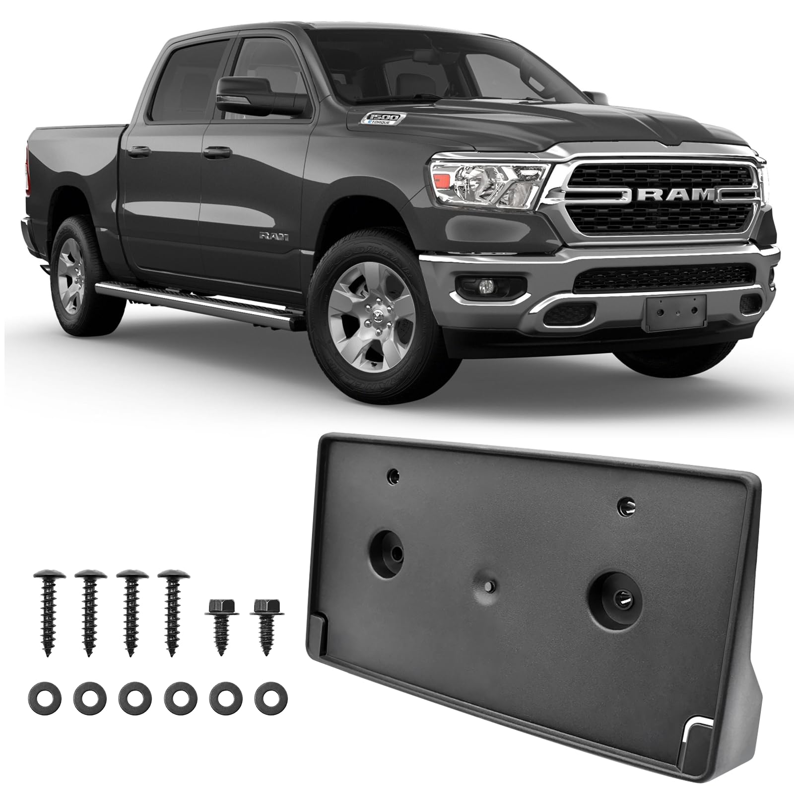 Front License Plate Frame For Ram 1500 Dt 2019 2020 2021 2022 2023 2024 Licence Plate Holder Fits Perfectly With Curvature Of Fr