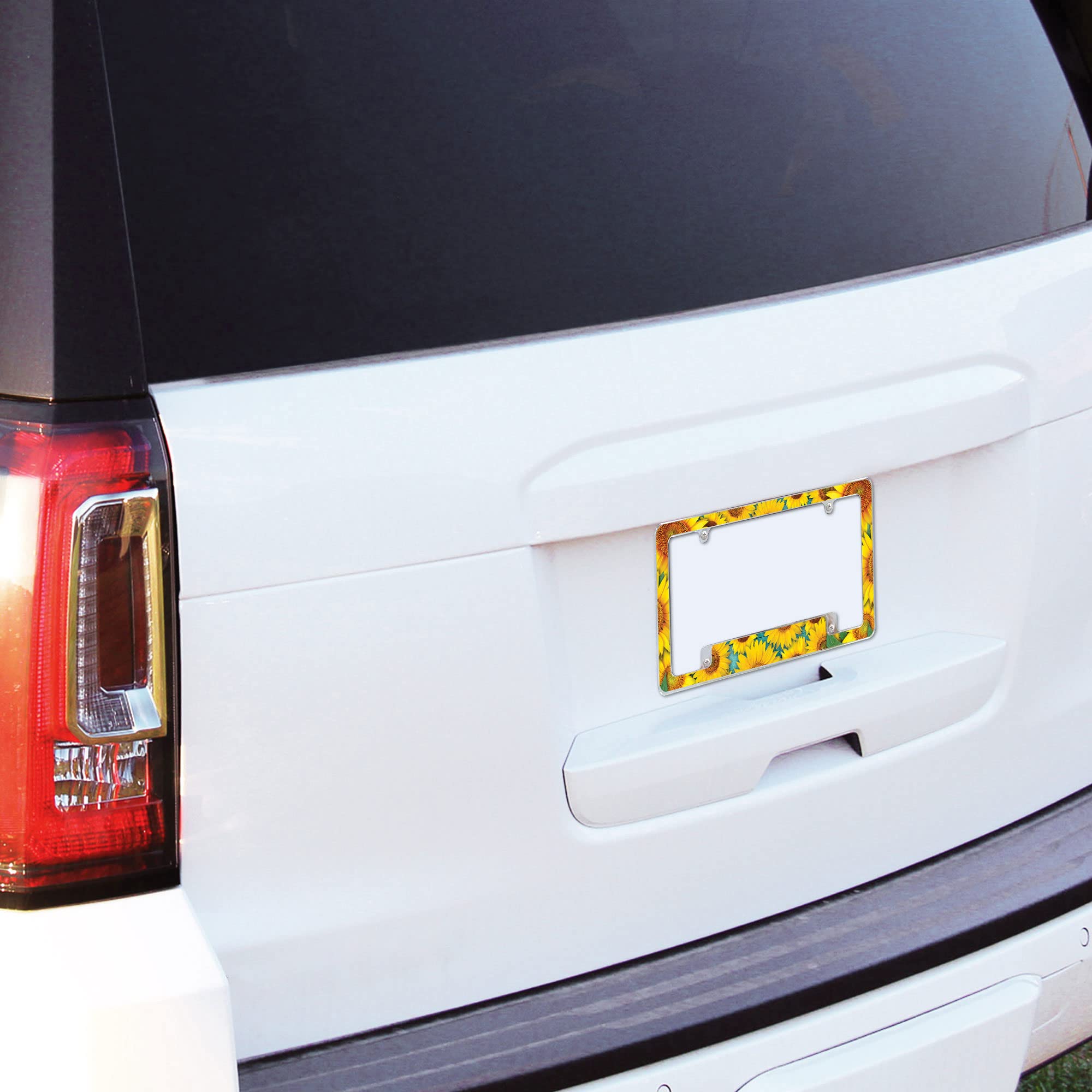Rico Industries Sunflowers #1 All Over Automotive License Plate Frame for Car/Truck/SUV (12 x 6)