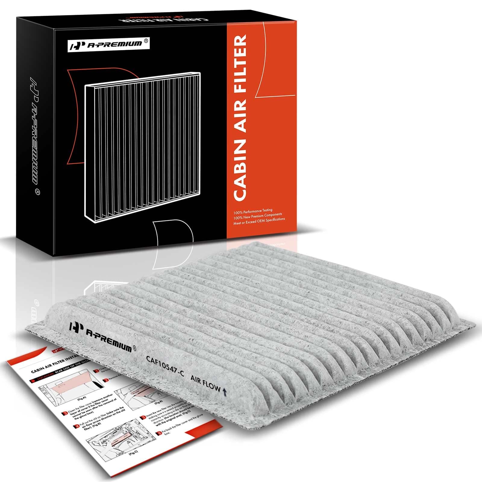A-Premium Cabin Air Filter W/Activated Carbon Compatible With Ford, Lincoln & Mazda - Edge 2007-2014, Mks 2009, Mkx 2007-2015, M