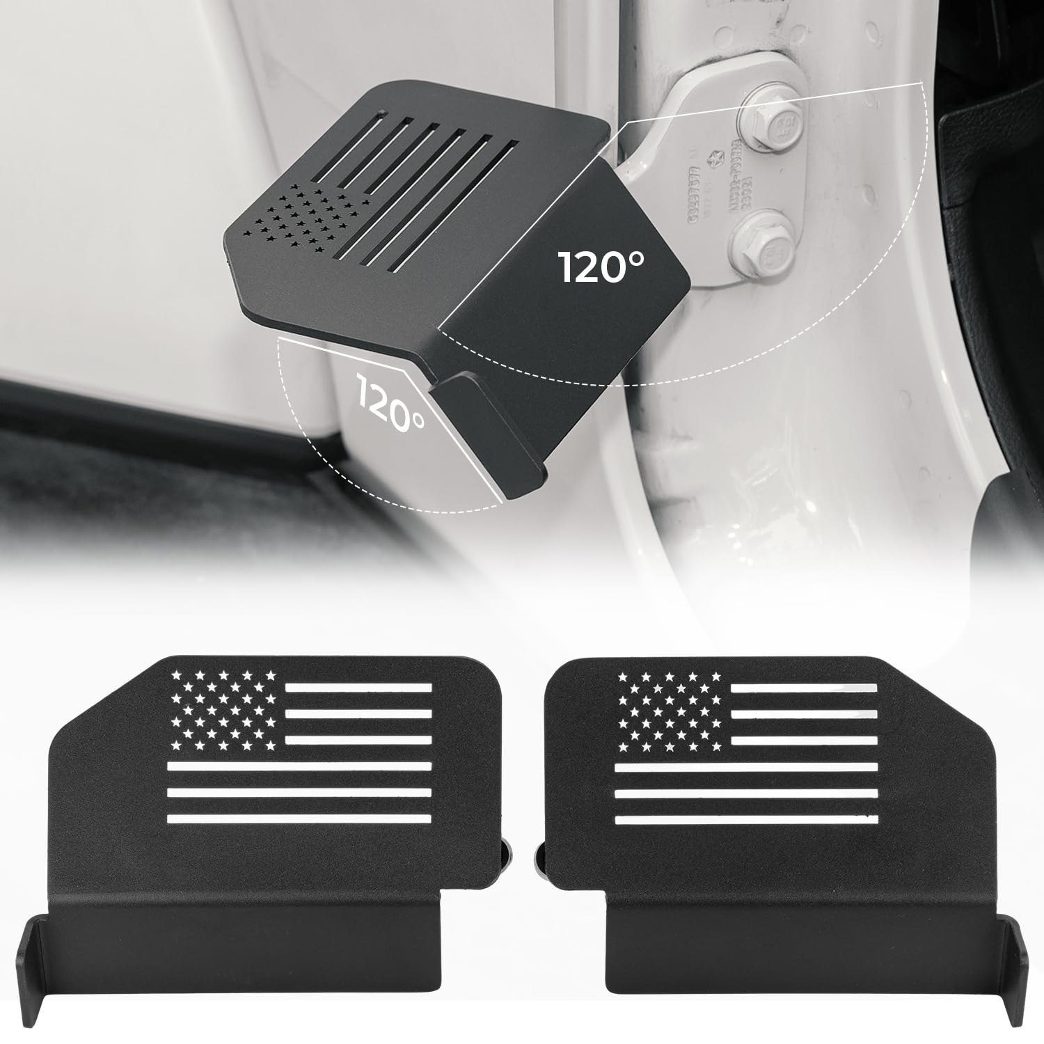 JOYTUTUS 120 Upgraded Wrangler Foot Pegs Doors Off Compatible with Wrangler JK JL Gladiator JT 2007 to 2024, Exterior Door Hinge
